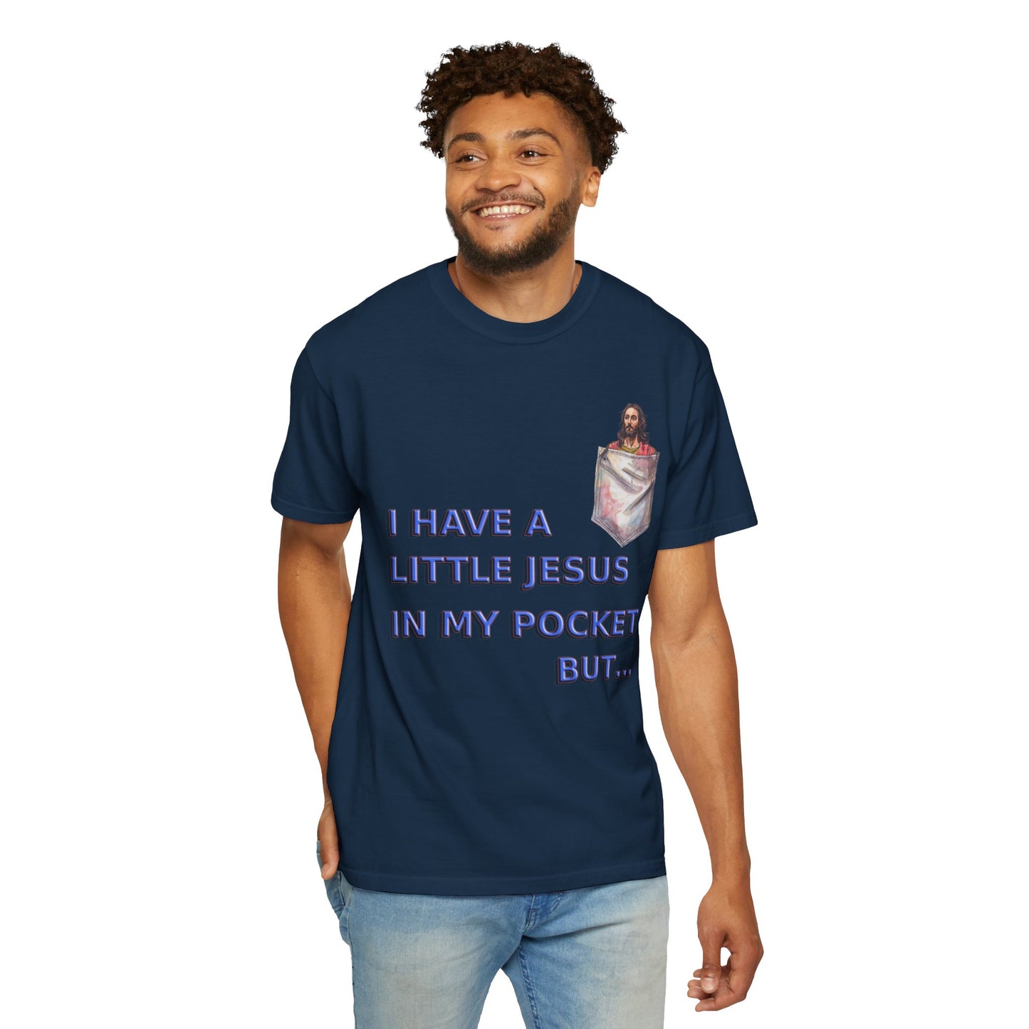 Jesus Pocket T-Shirt, Funny Religious Tee, Unisex Graphic Tee, Gift for Believers, Church Wear, Faith-Based Apparel