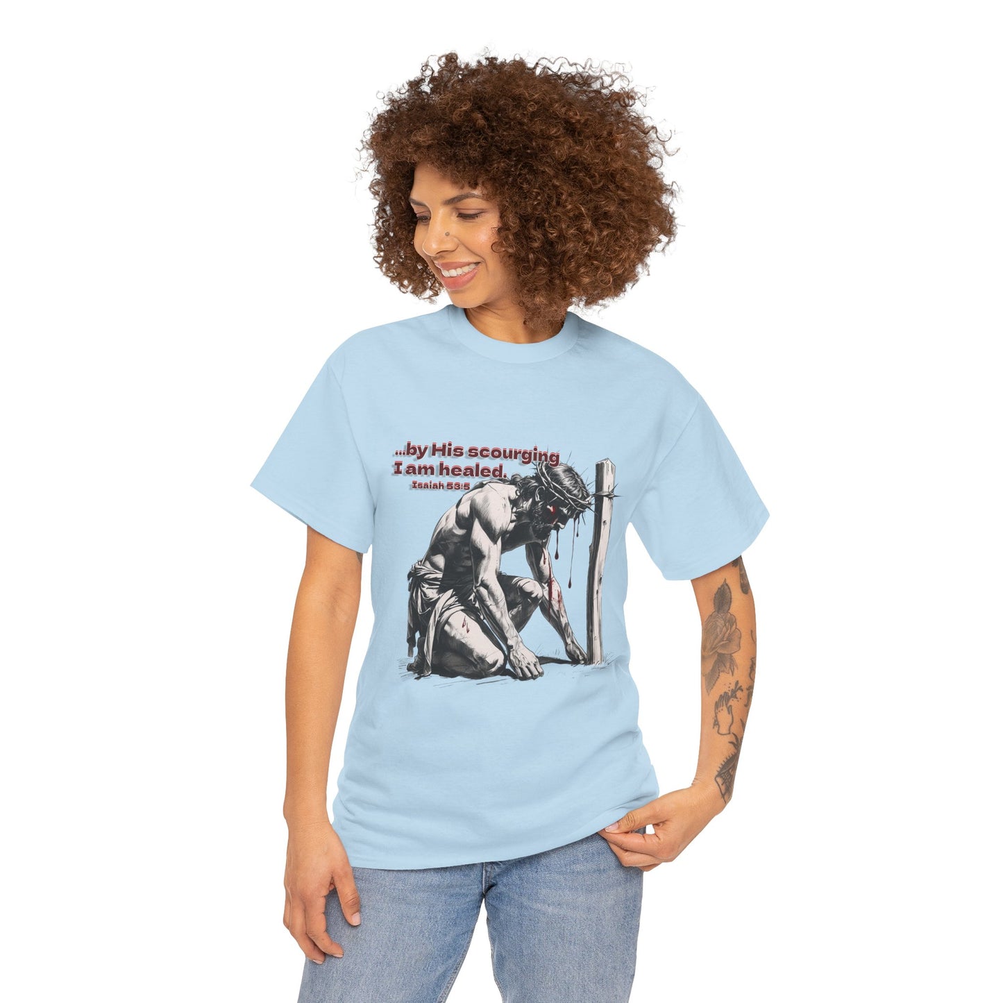 By His Strips - T-Shirt, Faith Inspired Gift, Spiritual Apparel, Church Wear
