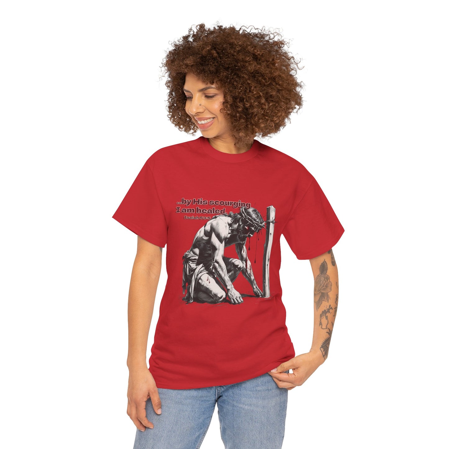 By His Strips - T-Shirt, Faith Inspired Gift, Spiritual Apparel, Church Wear
