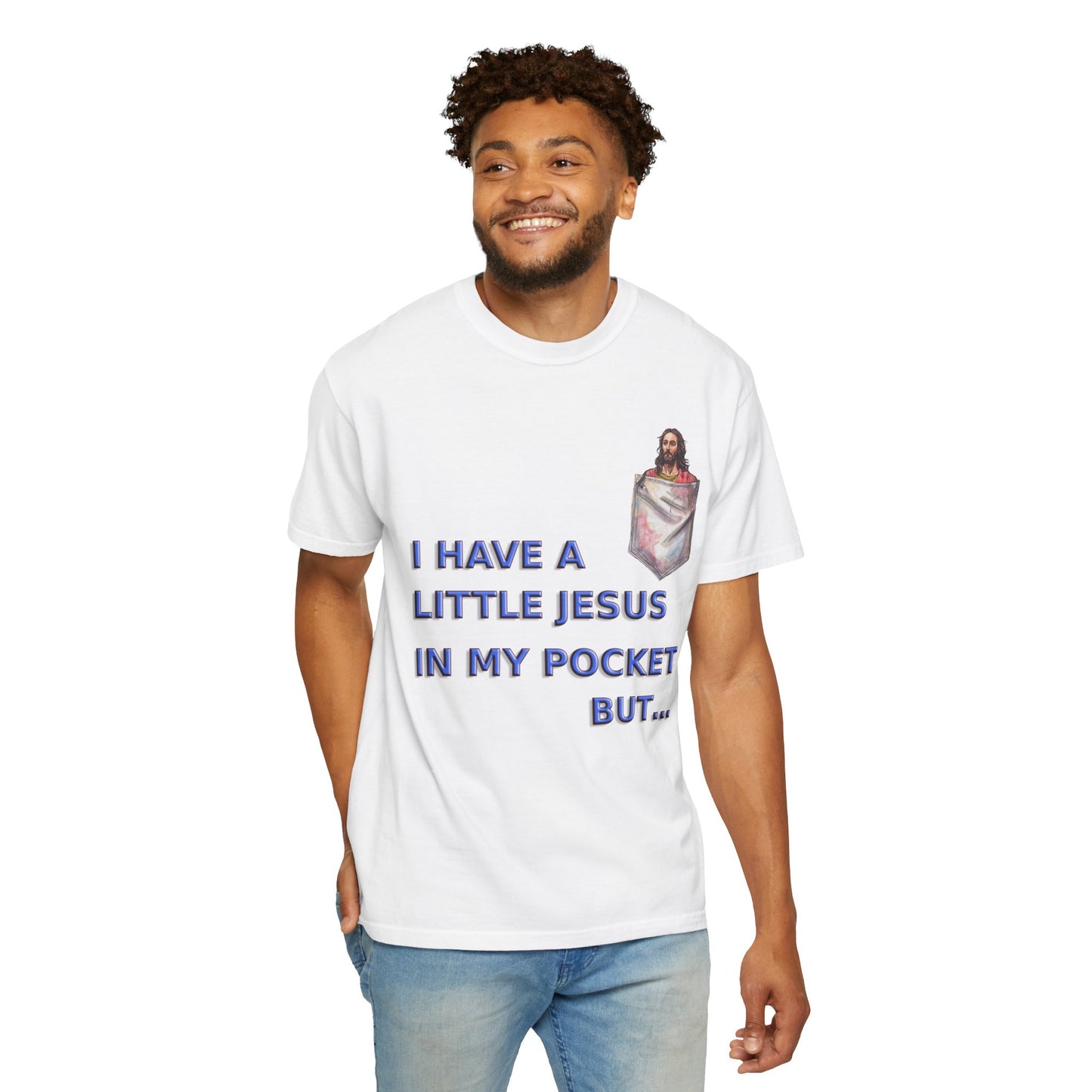 Jesus Pocket T-Shirt, Funny Religious Tee, Unisex Graphic Tee, Gift for Believers, Church Wear, Faith-Based Apparel