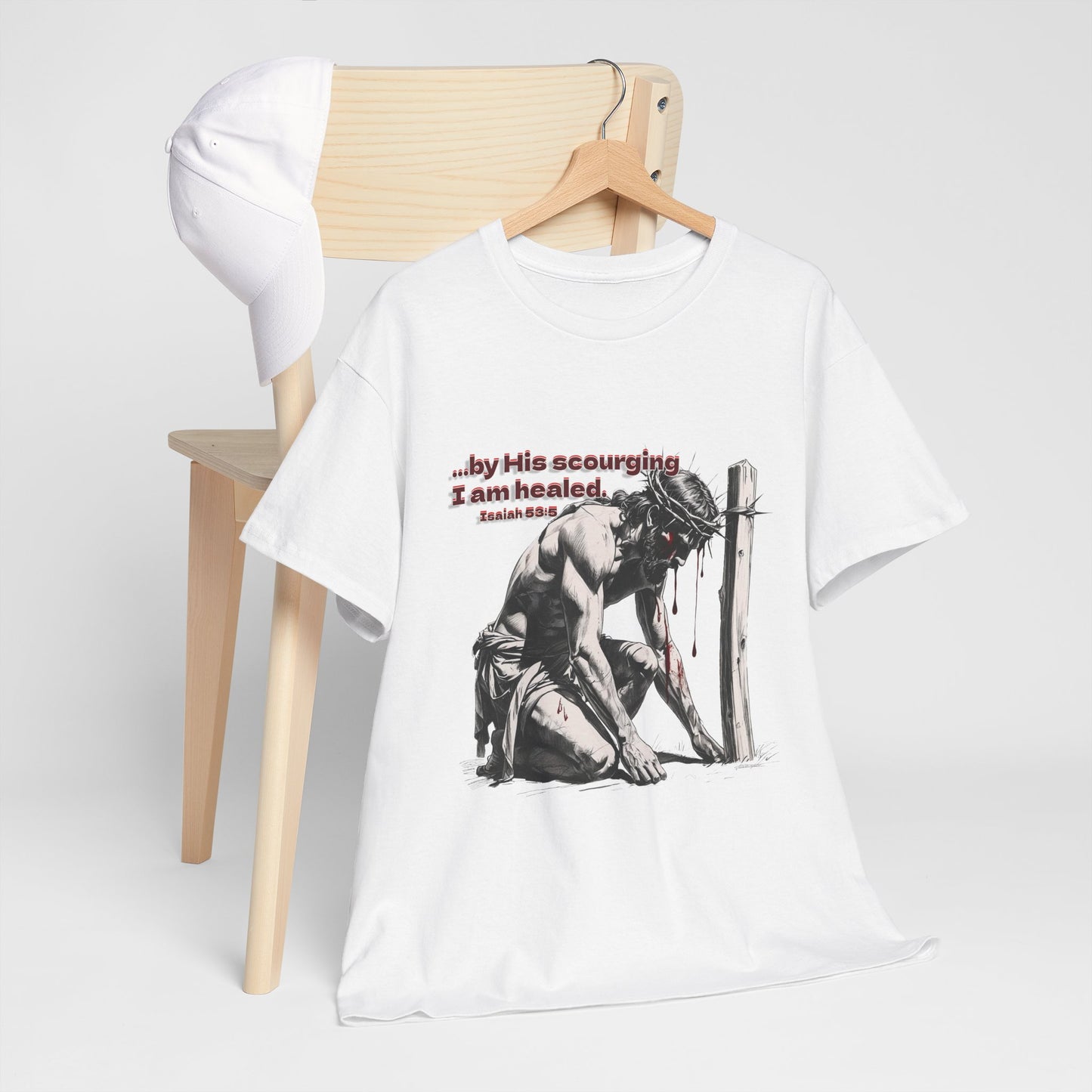By His Strips - T-Shirt, Faith Inspired Gift, Spiritual Apparel, Church Wear