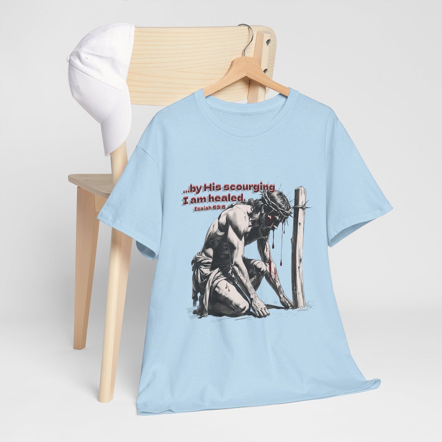 By His Strips - T-Shirt, Faith Inspired Gift, Spiritual Apparel, Church Wear