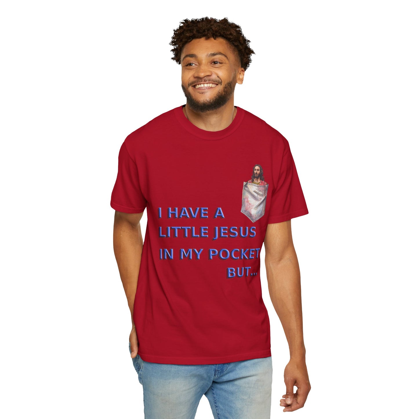 Jesus Pocket T-Shirt, Funny Religious Tee, Unisex Graphic Tee, Gift for Believers, Church Wear, Faith-Based Apparel