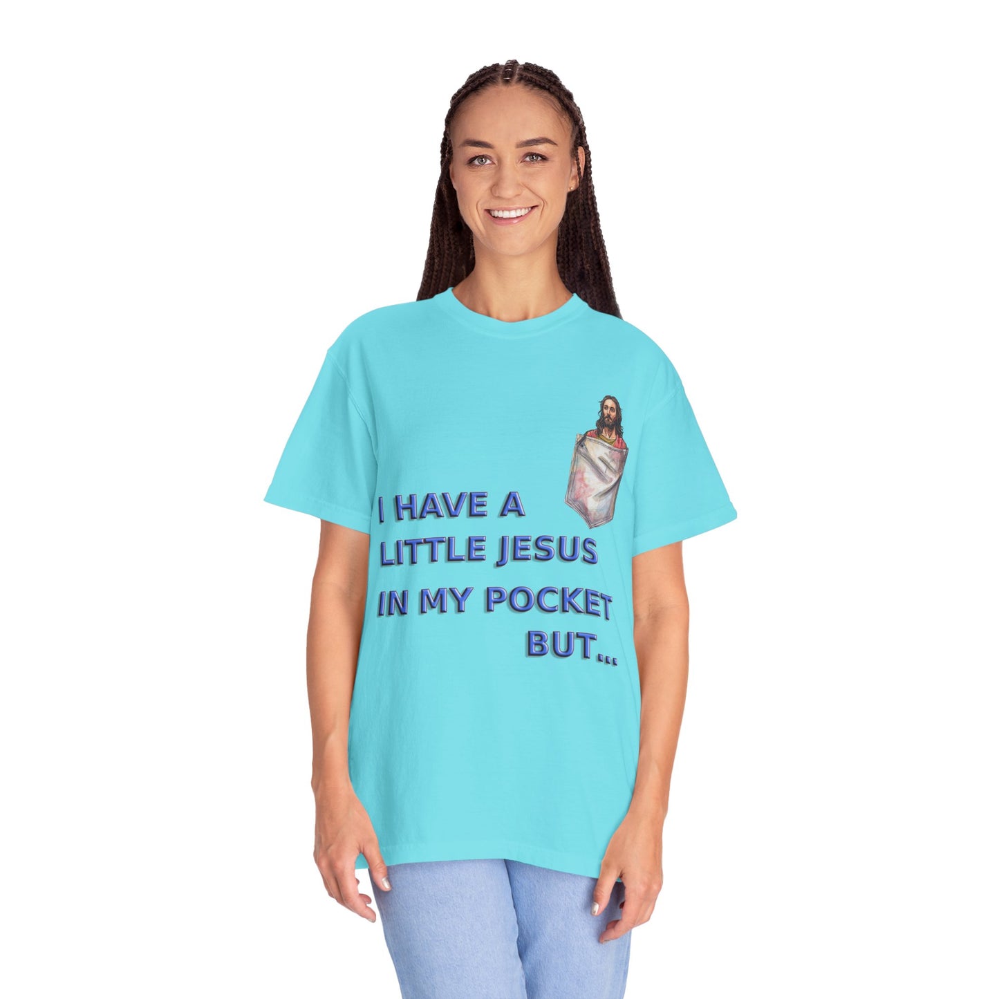 Jesus Pocket T-Shirt, Funny Religious Tee, Unisex Graphic Tee, Gift for Believers, Church Wear, Faith-Based Apparel