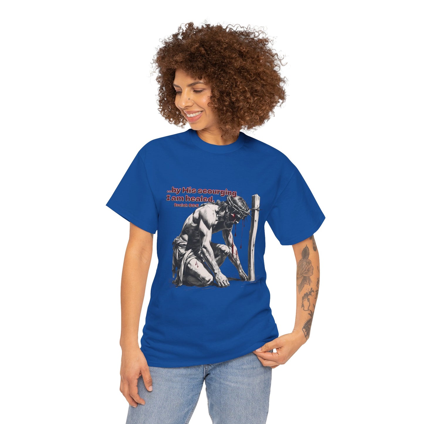 By His Strips - T-Shirt, Faith Inspired Gift, Spiritual Apparel, Church Wear