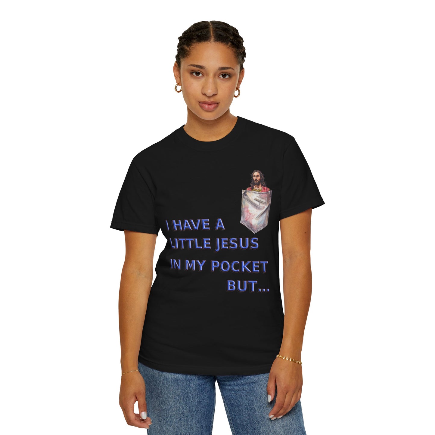 Jesus Pocket T-Shirt, Funny Religious Tee, Unisex Graphic Tee, Gift for Believers, Church Wear, Faith-Based Apparel