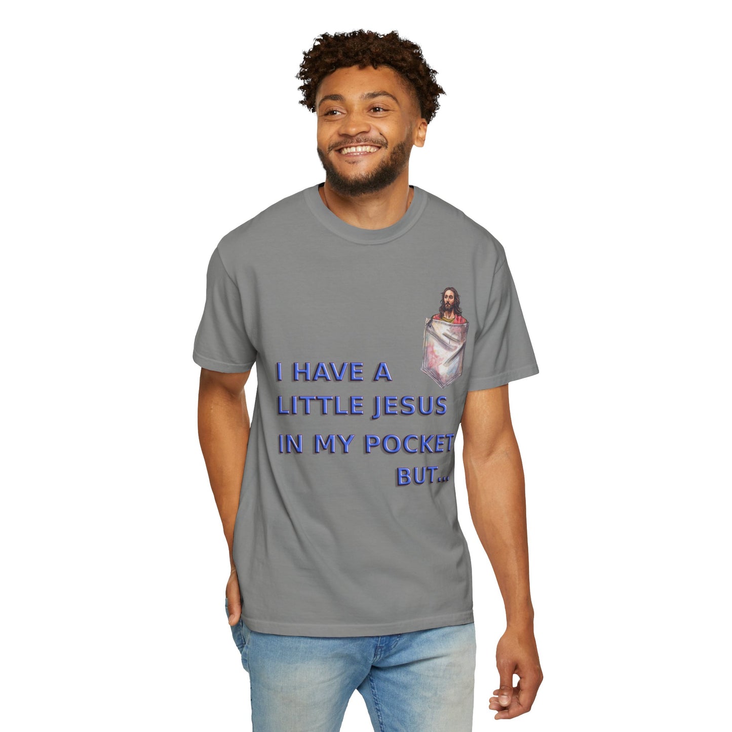 Jesus Pocket T-Shirt, Funny Religious Tee, Unisex Graphic Tee, Gift for Believers, Church Wear, Faith-Based Apparel
