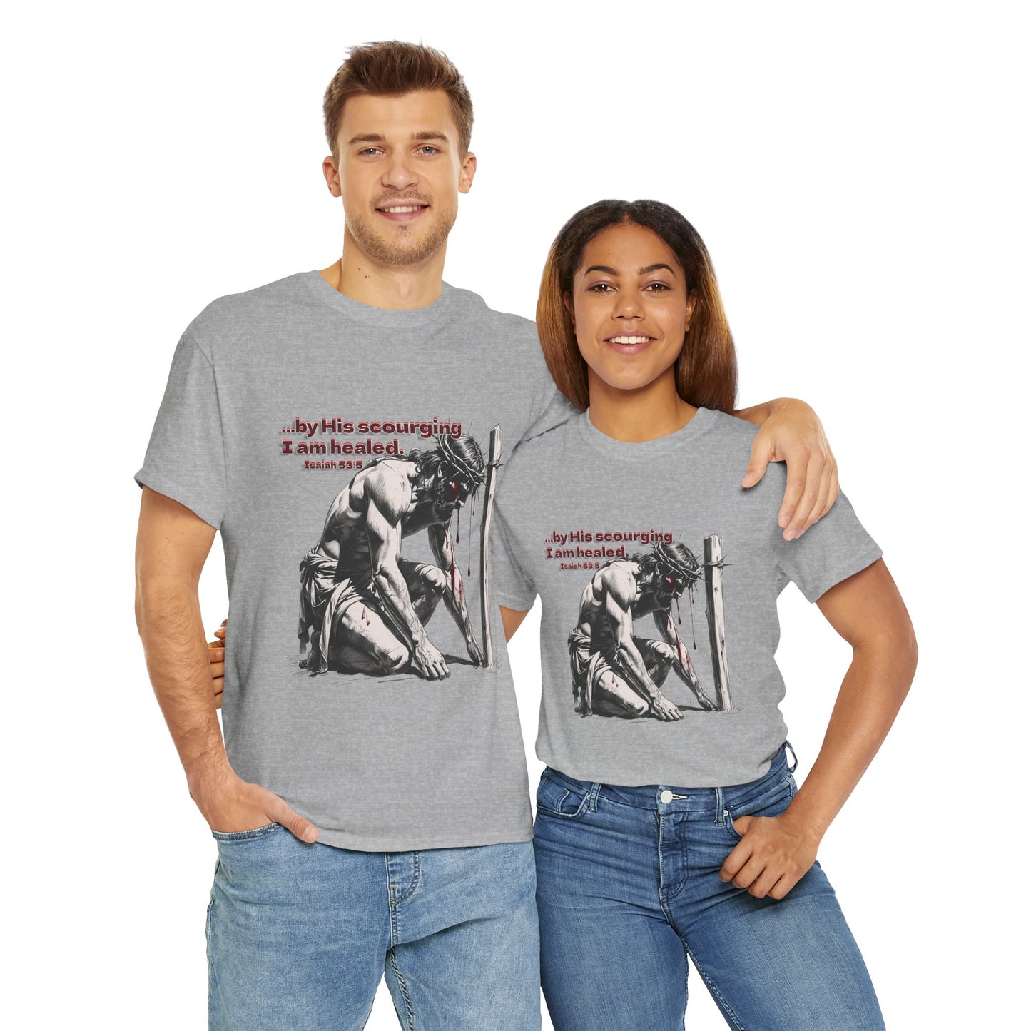 By His Strips - T-Shirt, Faith Inspired Gift, Spiritual Apparel, Church Wear