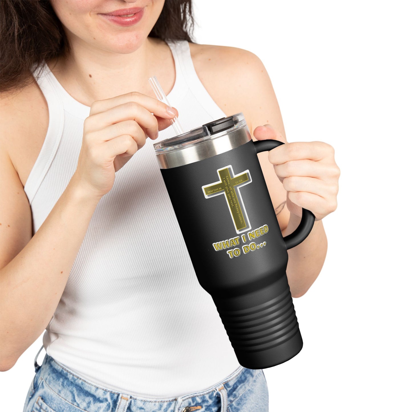 Faith-Inspired Insulated Travel Mug, 40oz | Perfect for Daily Motivation, Coffee Lovers, Christian Gifts, Travel, and Nature Adventures