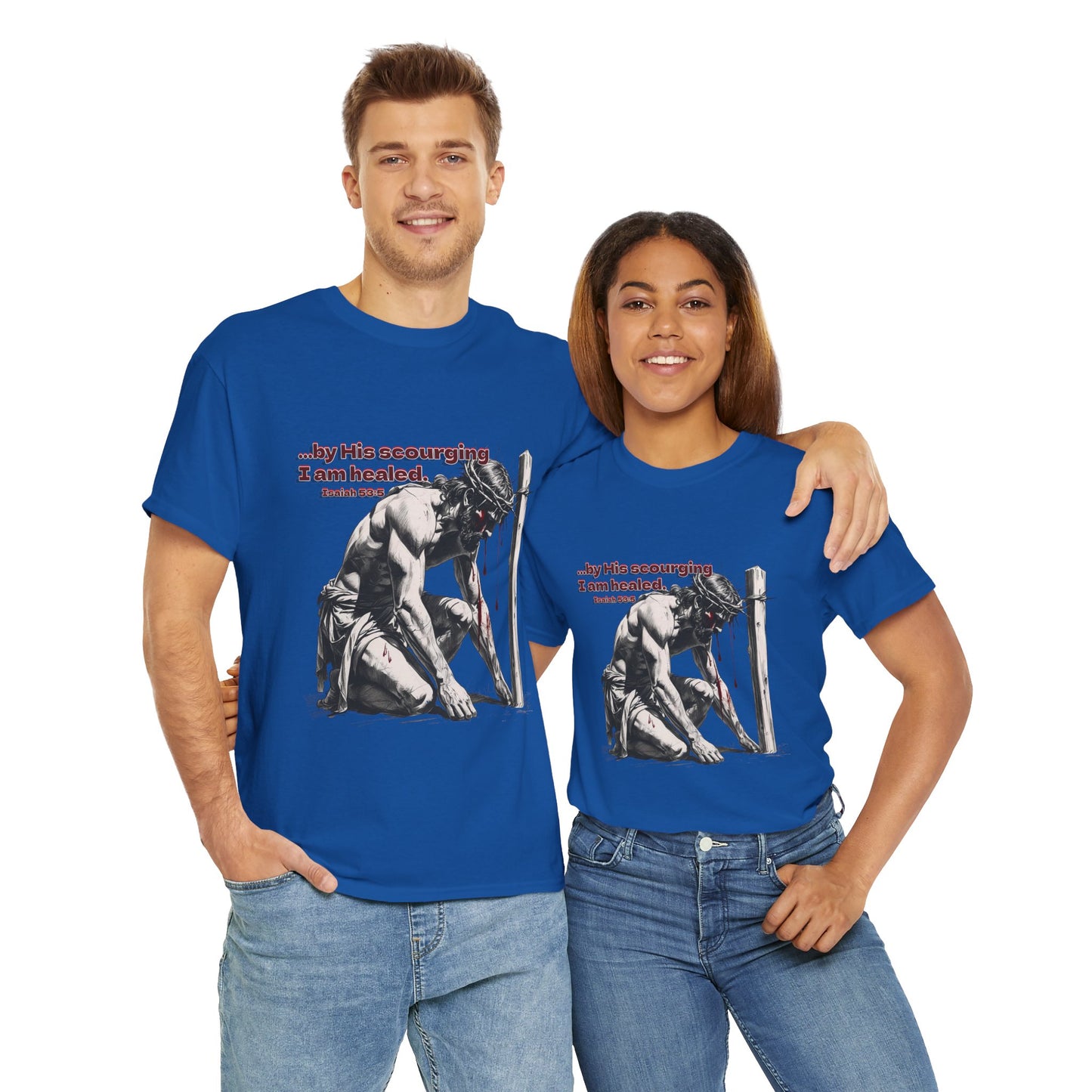By His Strips - T-Shirt, Faith Inspired Gift, Spiritual Apparel, Church Wear