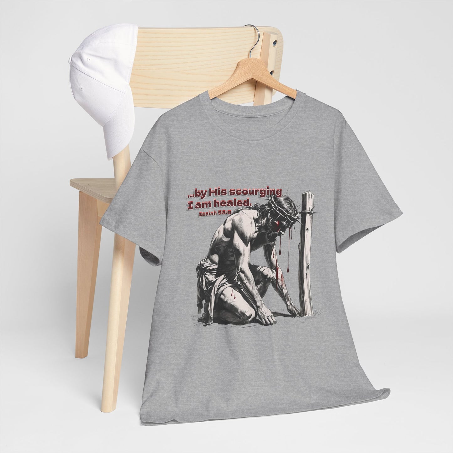 By His Strips - T-Shirt, Faith Inspired Gift, Spiritual Apparel, Church Wear