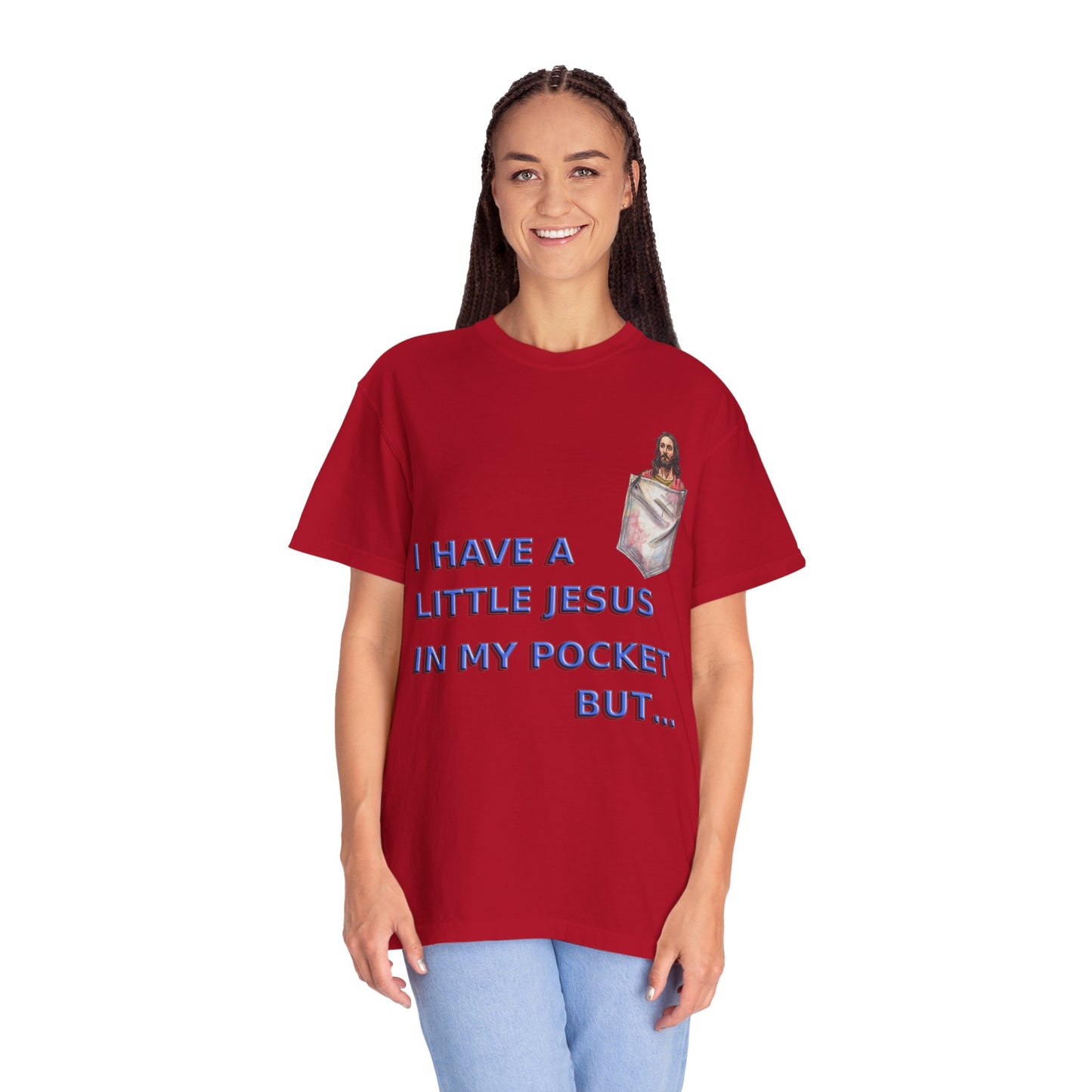 Jesus Pocket T-Shirt, Funny Religious Tee, Unisex Graphic Tee, Gift for Believers, Church Wear, Faith-Based Apparel