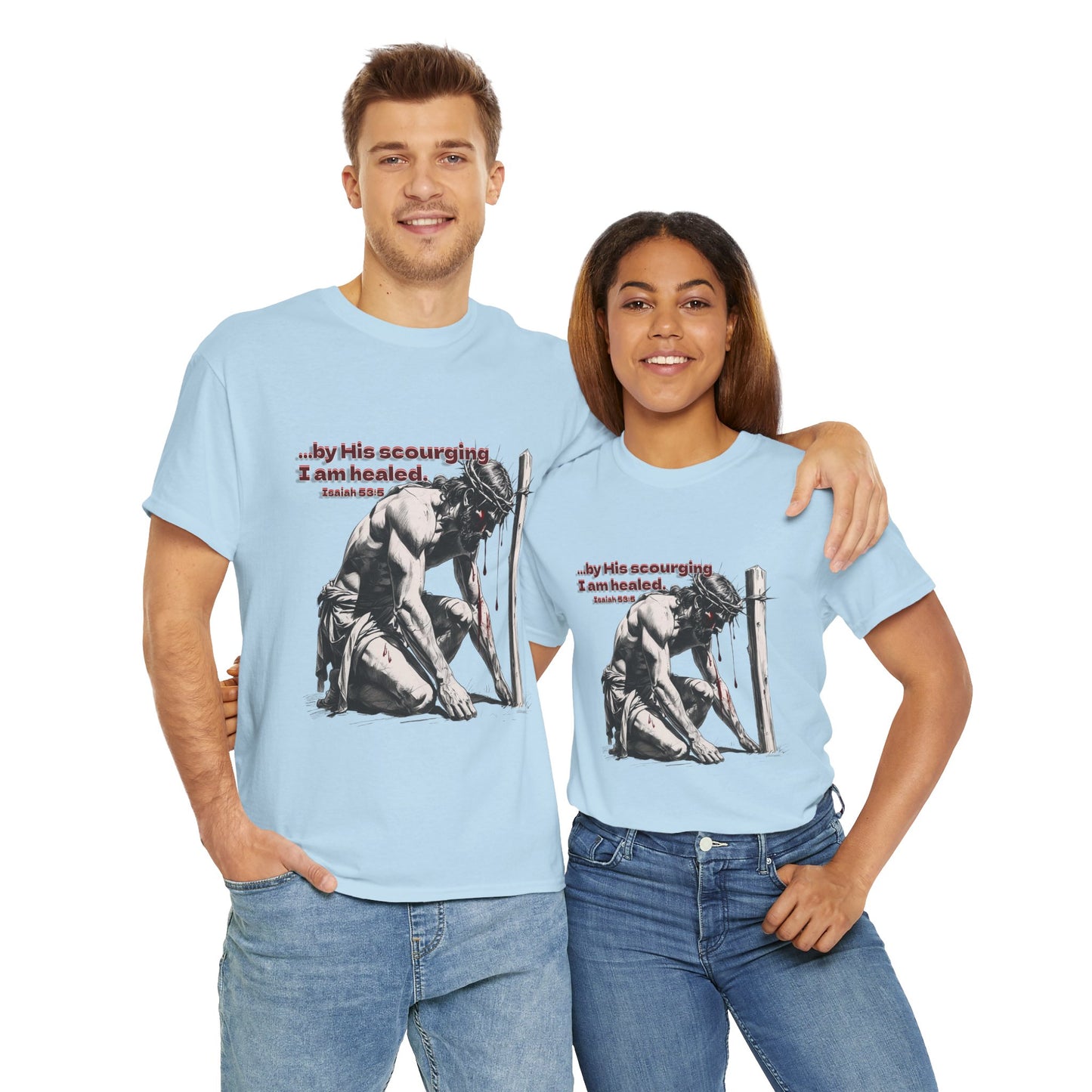 By His Strips - T-Shirt, Faith Inspired Gift, Spiritual Apparel, Church Wear