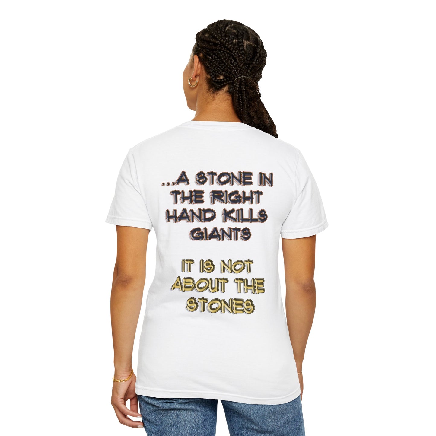 A Stone In The Right Hand Kills Giants Christian Sweatshirt - David and Goliath Faith Apparel - Biblical Wisdom Crewneck