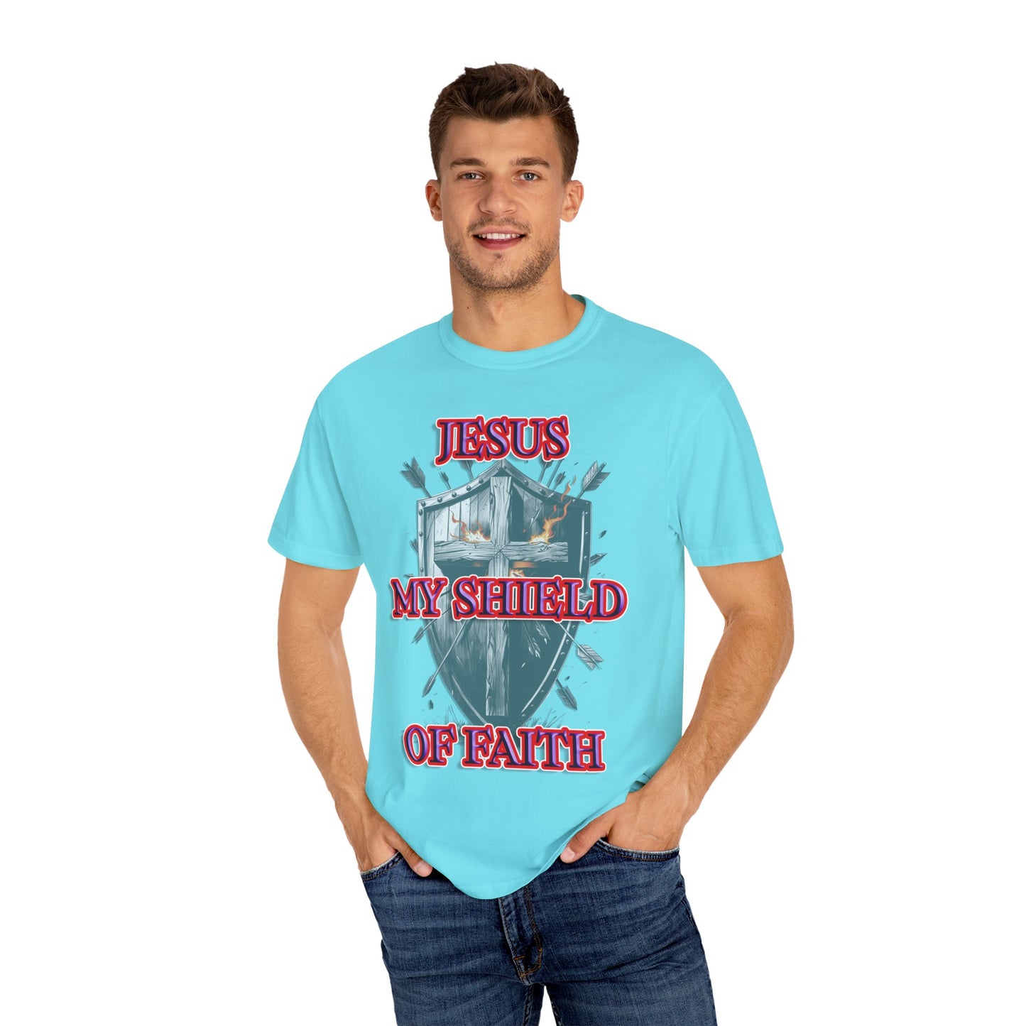 Shield of Faith Christian T-Shirt | Spiritual Armor Apparel | Comfort Colors Premium Tee