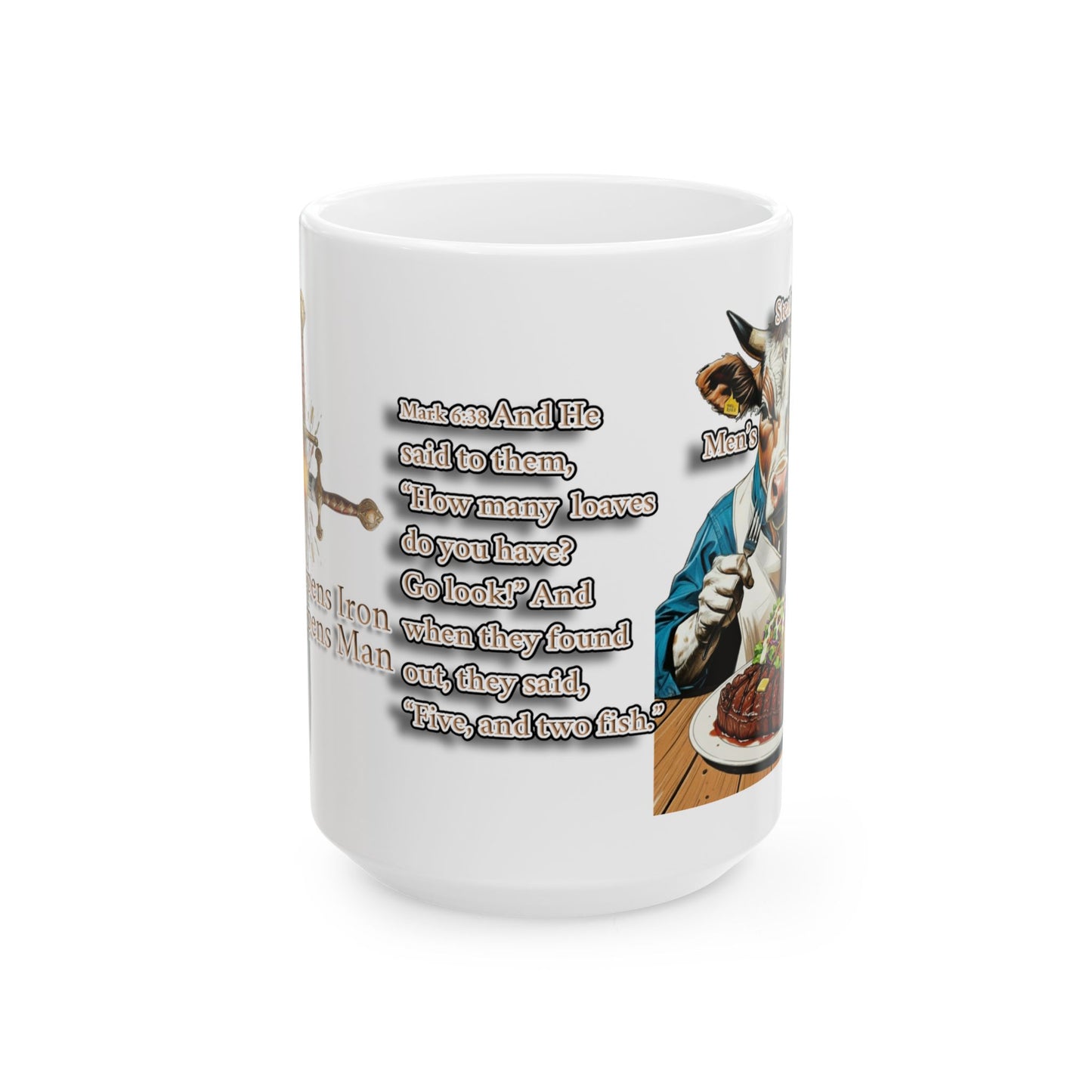 Men’s Steak Night | Christian Mug | Mark 6:35