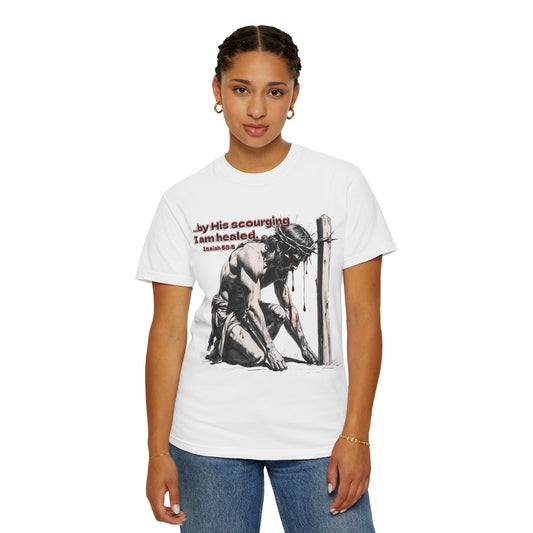 By His Strips Christian T-Shirt | Faith-Inspired Comfort Colors Apparel | Healing Message