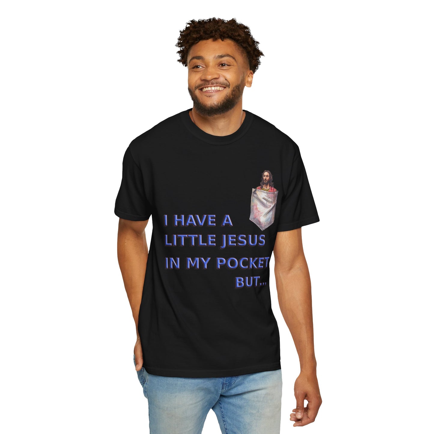 Jesus Pocket T-Shirt, Funny Religious Tee, Unisex Graphic Tee, Gift for Believers, Church Wear, Faith-Based Apparel