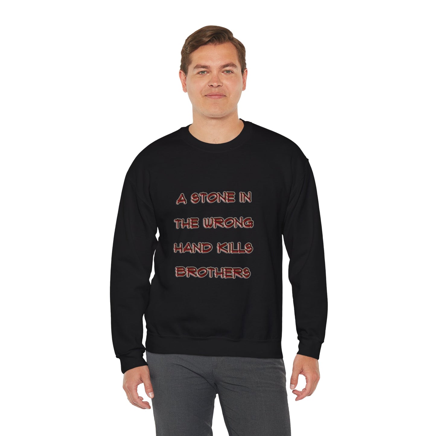 A Stone In The Right Hand Kills Giants Christian Sweatshirt - David and Goliath Faith Apparel - Biblical Wisdom Crewneck