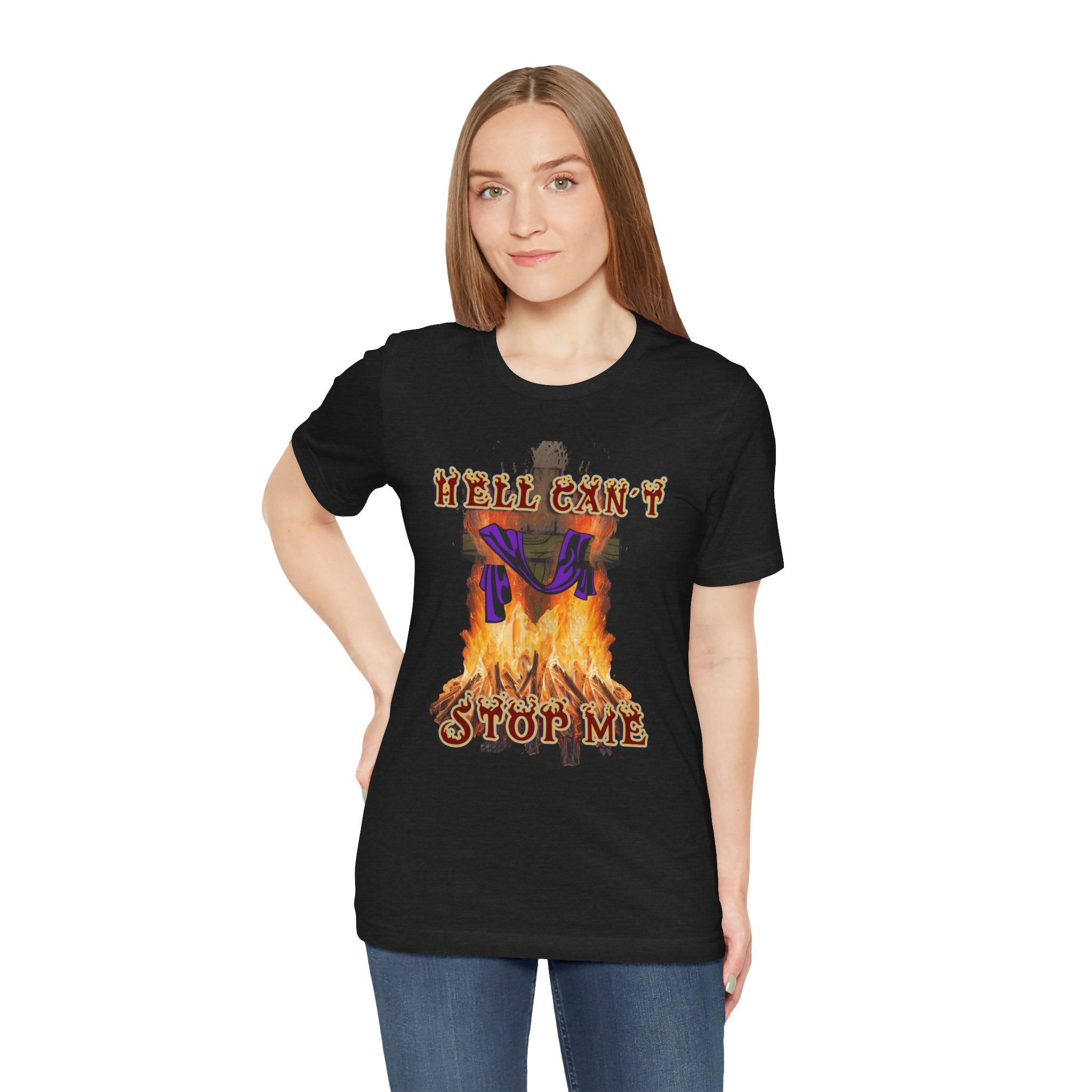 Hell Can't Stop Me –  Nehemiah 9:19 - Faith Over Fire Christian T-Shirt