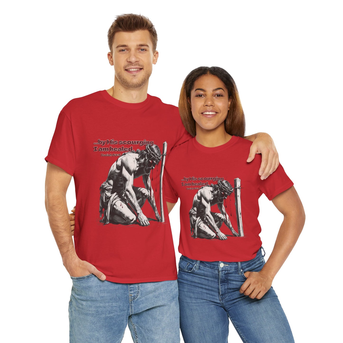 By His Strips - T-Shirt, Faith Inspired Gift, Spiritual Apparel, Church Wear