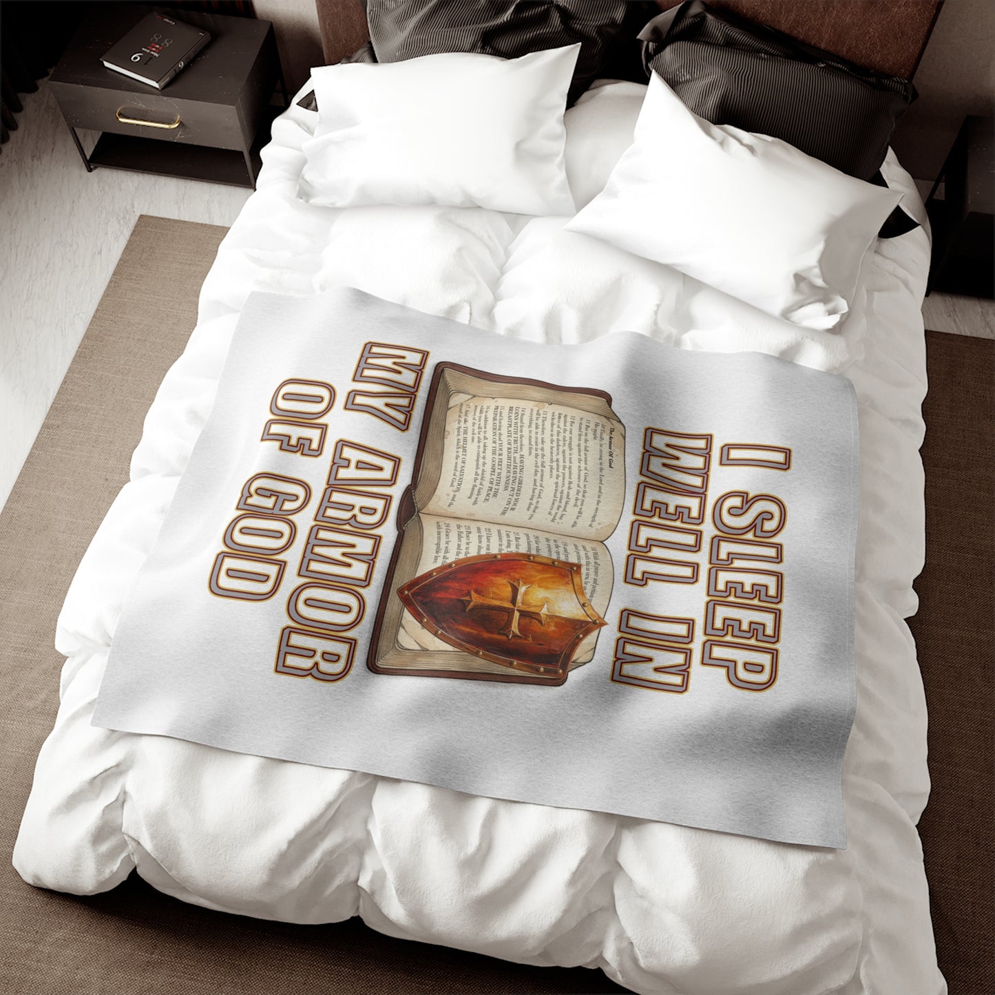 Terry Town Sweatshirt Blanket | Christian Blanket | Armor of God | Ephesians 6:10-20