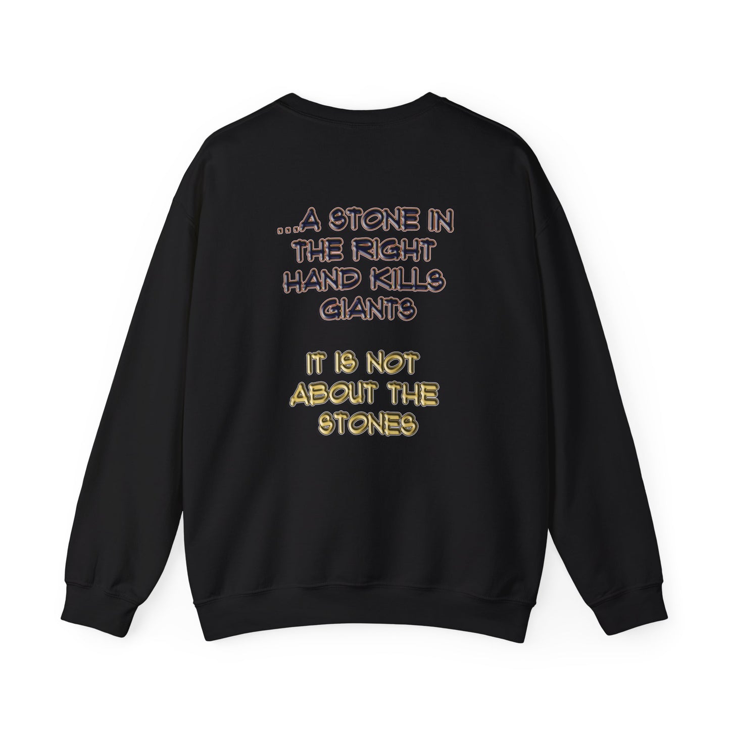 A Stone In The Right Hand Kills Giants Christian Sweatshirt - David and Goliath Faith Apparel - Biblical Wisdom Crewneck