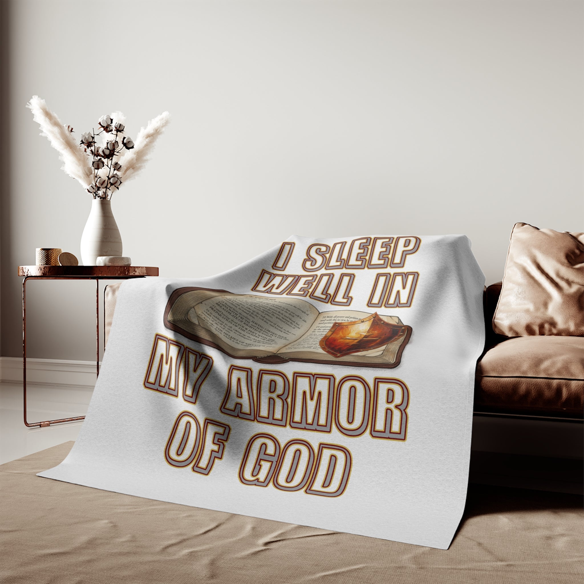 Terry Town Sweatshirt Blanket - "Armor of God" Faith Blanket (Eph 6:10-20)