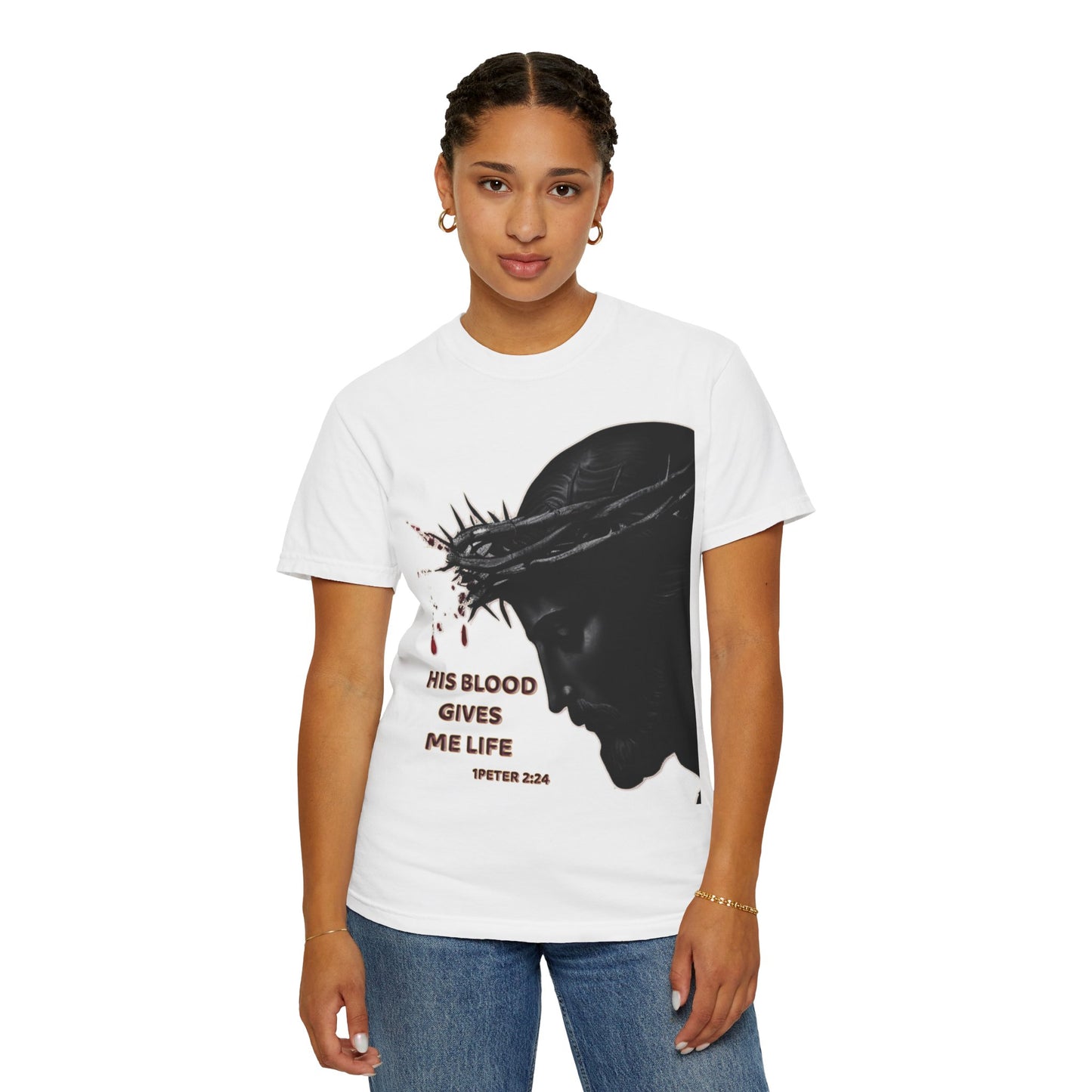 His Blood Gives Me Life Christian T-Shirt | Religious Apparel | Comfort Colors Spiritual Gift