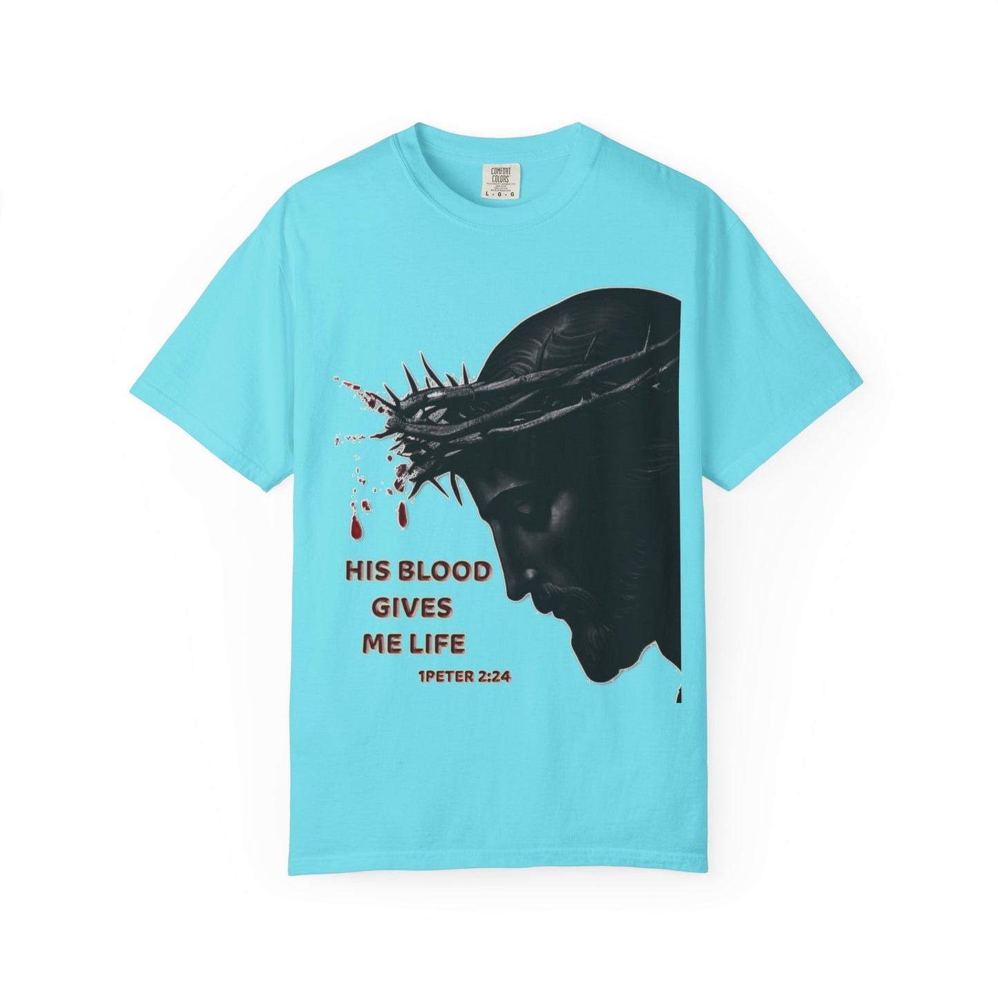 His Blood Gives Me Life Christian T-Shirt | Religious Apparel | Comfort Colors Spiritual Gift