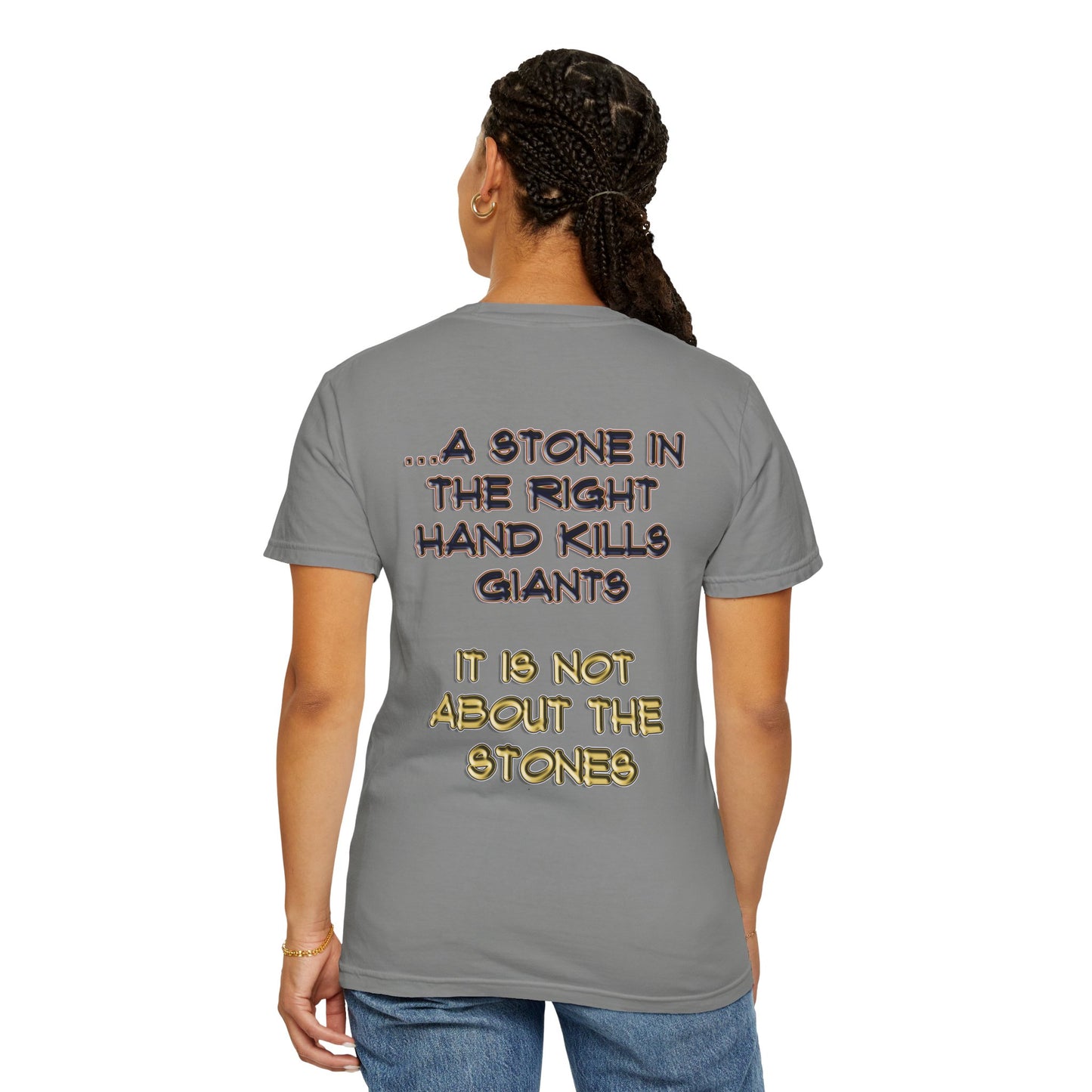 A Stone In The Right Hand Kills Giants Christian Sweatshirt - David and Goliath Faith Apparel - Biblical Wisdom Crewneck