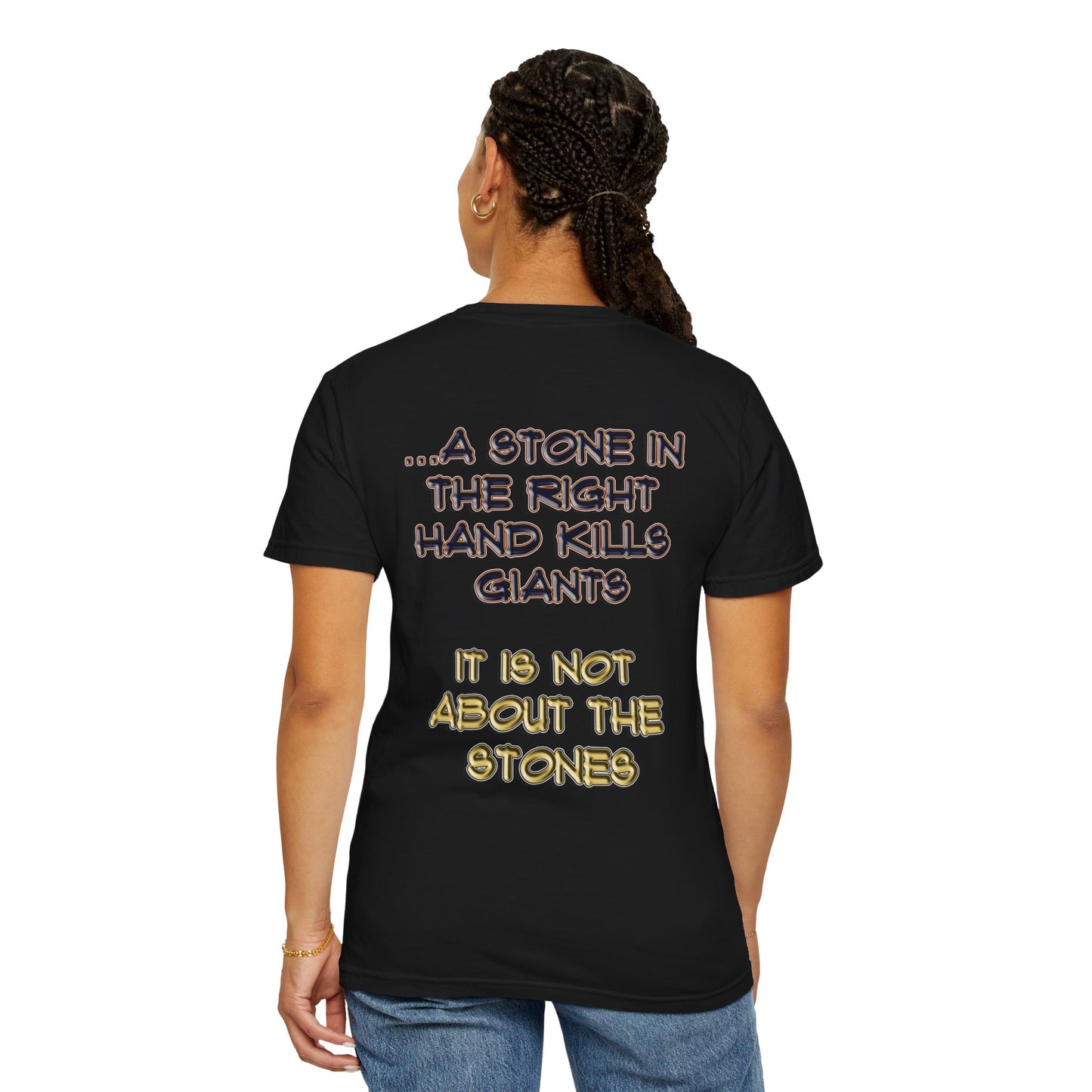 A Stone In The Right Hand Kills Giants Christian Sweatshirt - David and Goliath Faith Apparel - Biblical Wisdom Crewneck