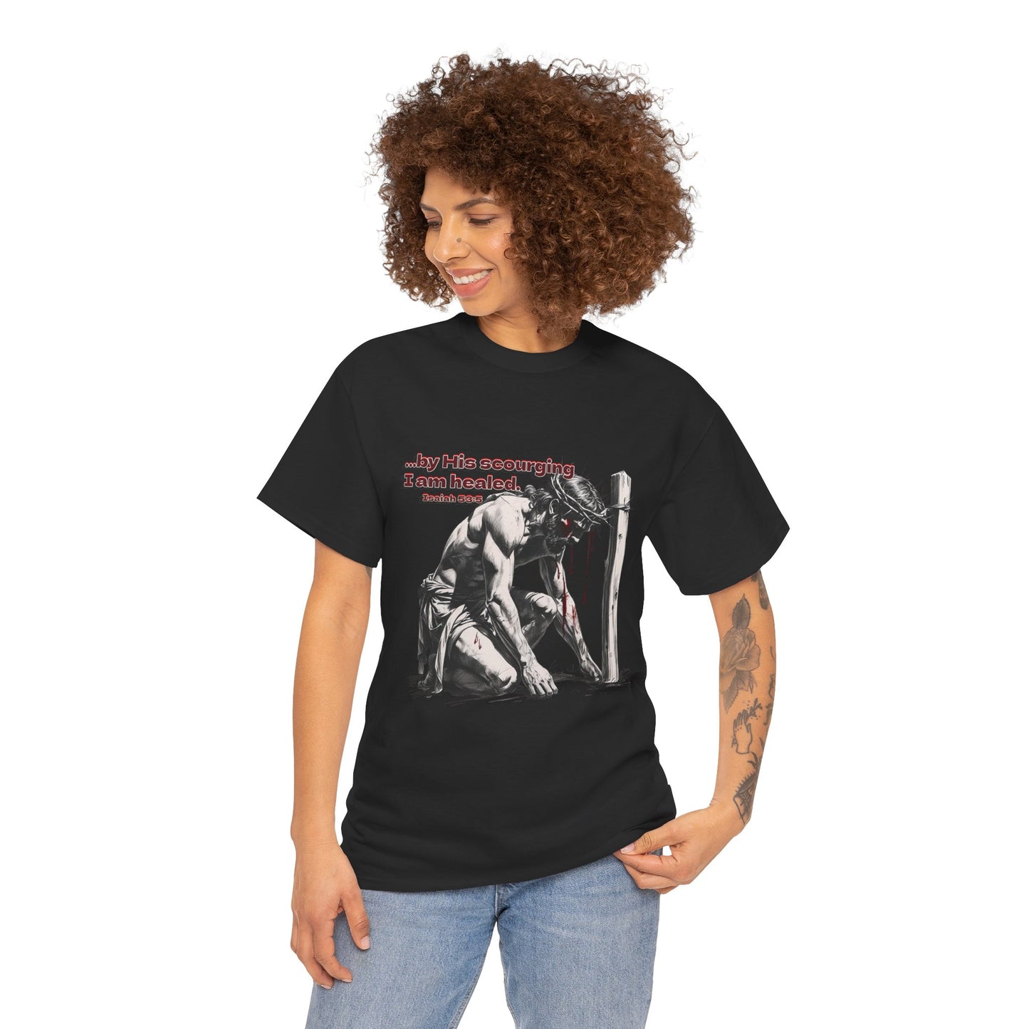 By His Strips - T-Shirt, Faith Inspired Gift, Spiritual Apparel, Church Wear