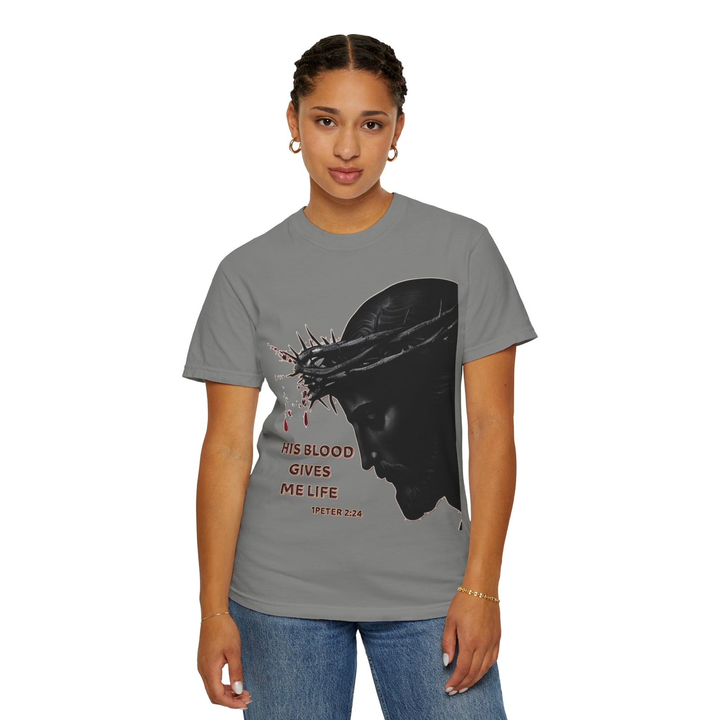 His Blood Gives Me Life Christian T-Shirt | Religious Apparel | Comfort Colors Spiritual Gift