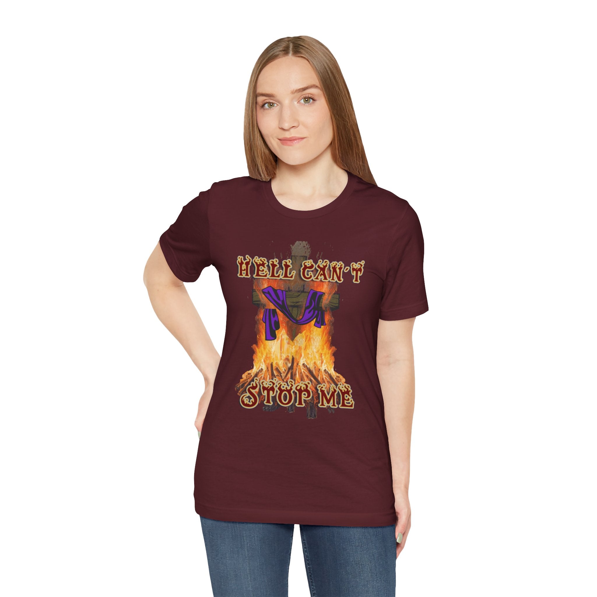 Hell Can't Stop Me –  Nehemiah 9:19 - Faith Over Fire Christian T-Shirt