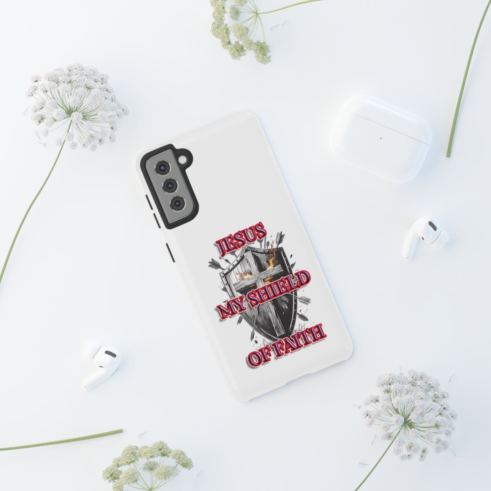 Shield | Phone Case | Jesus My Shield of Faith | Tough Cases, Christian Gift, Religious Decor, Inspirational Phone Cover, [...]