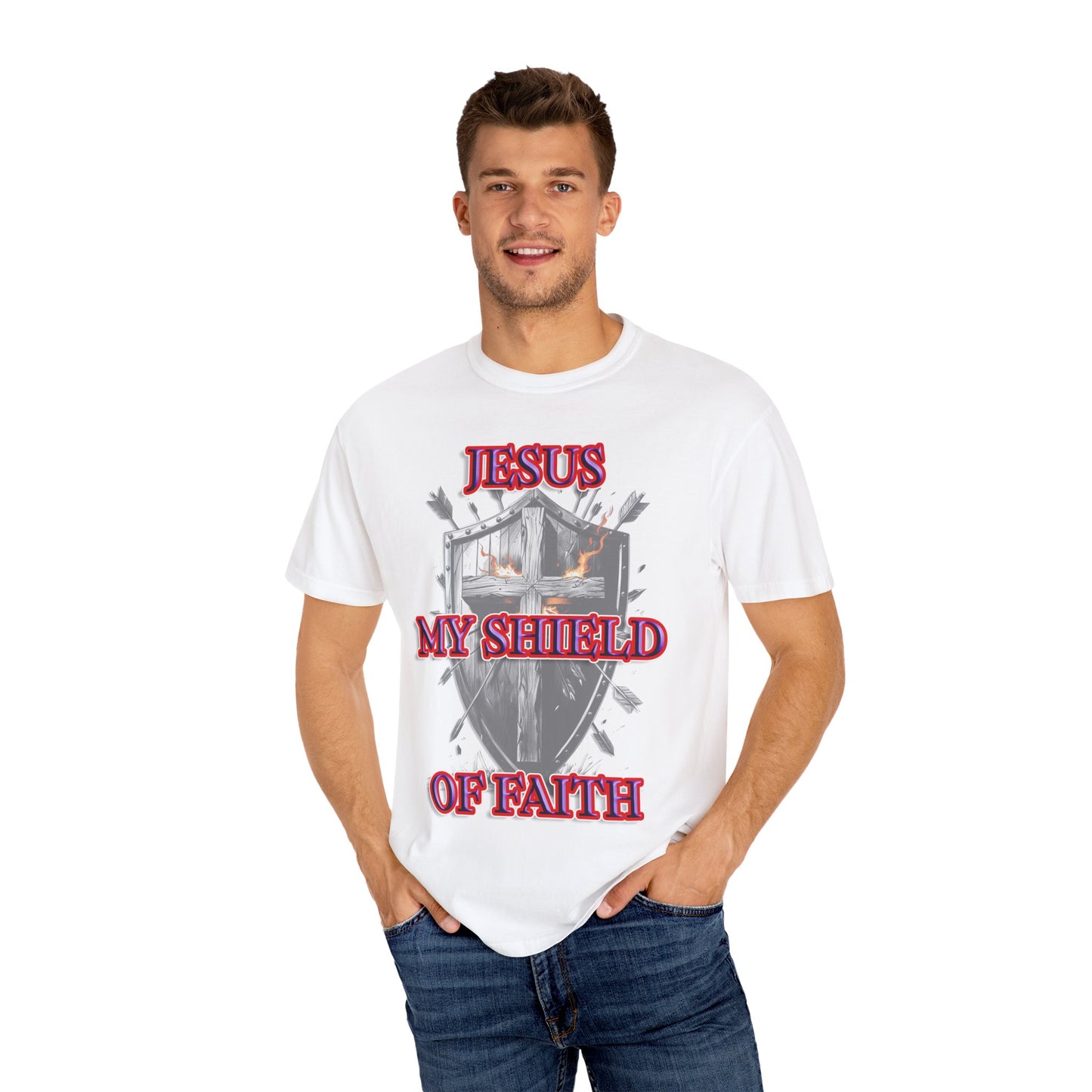 Shield of Faith Christian T-Shirt | Spiritual Armor Apparel | Comfort Colors Premium Tee