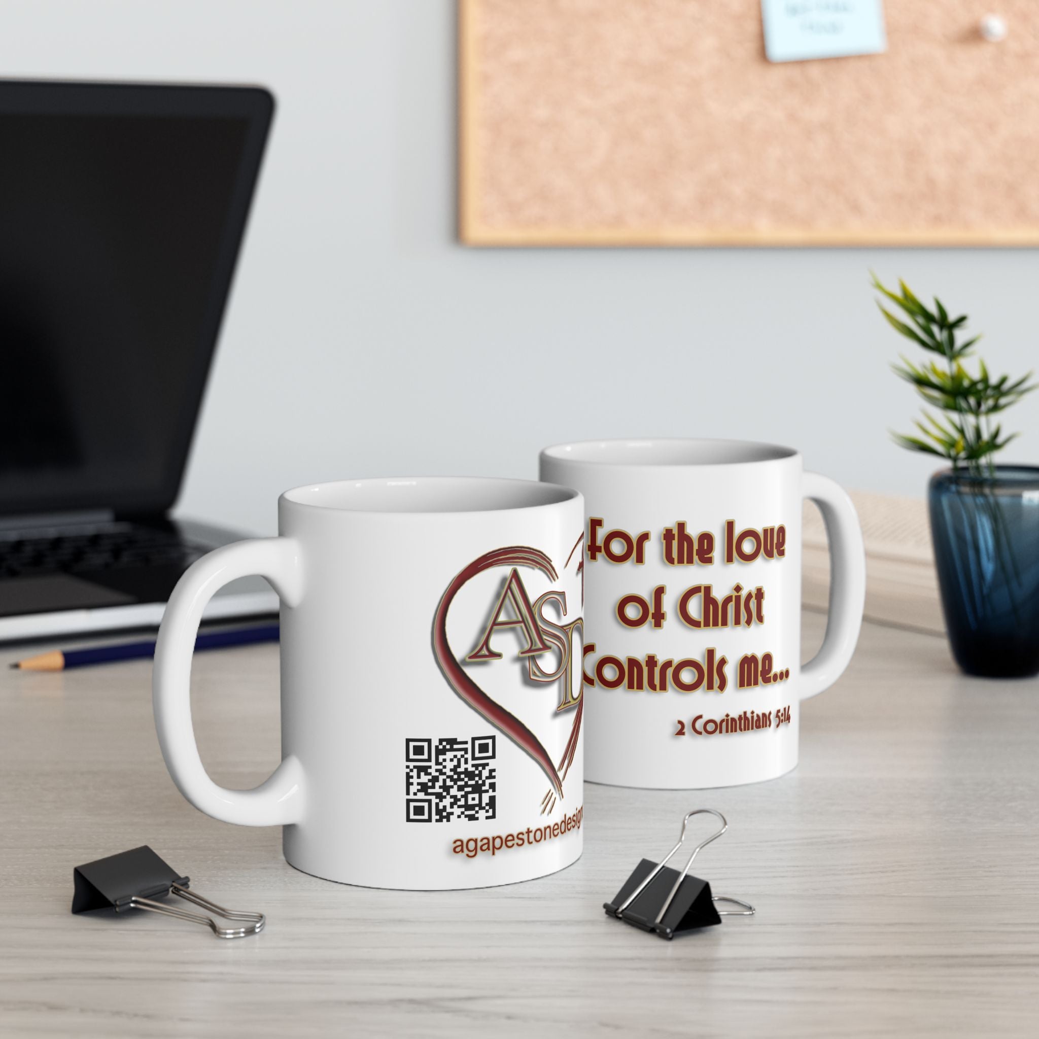 For the Love of Christ Controls Me" Coffee Mug - 2 Corinthians 5:14 | Free with Any 2-Item Purchase