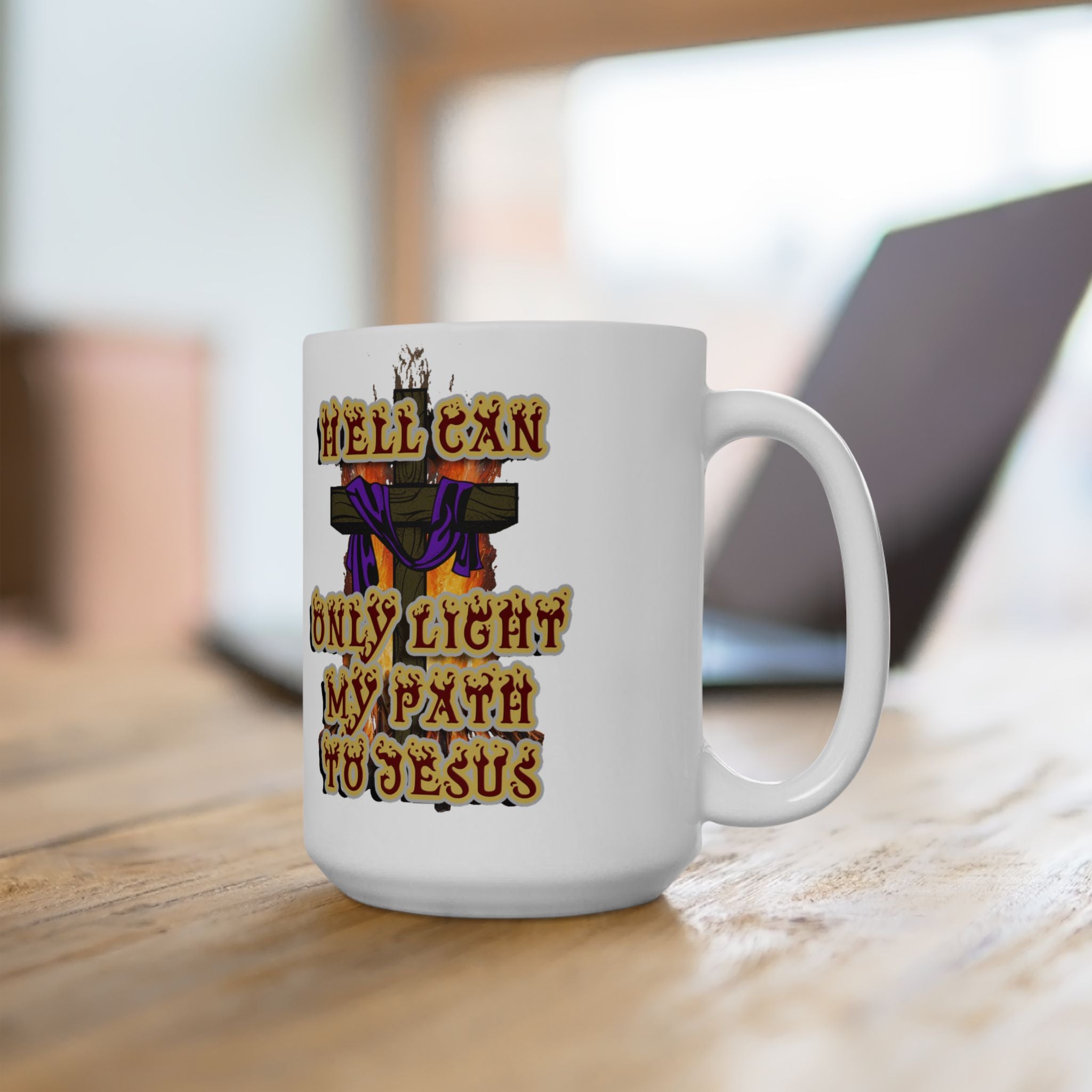 Hell Can't Stop Me - mug –  Nehemiah 9:19 - Faith Over Fire Christian Drinkware