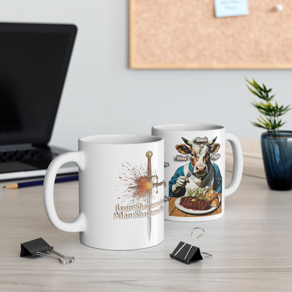 Men’s Steak Night Mug - Mark 6:35 Brotherhood and Fellowship Drinkware