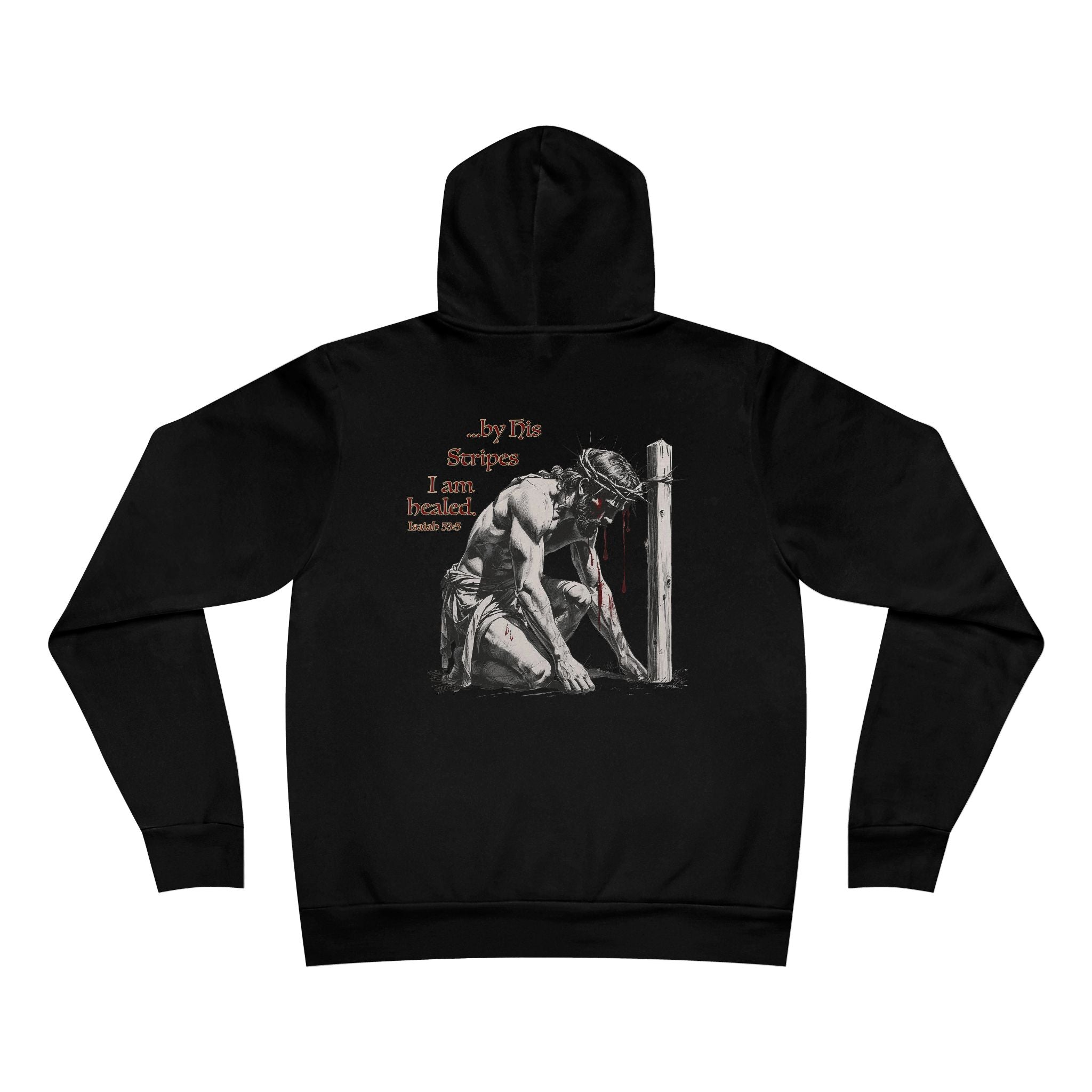 By His Stripes Hoodie - Isaiah 53:5 | Healing Faith Apparel