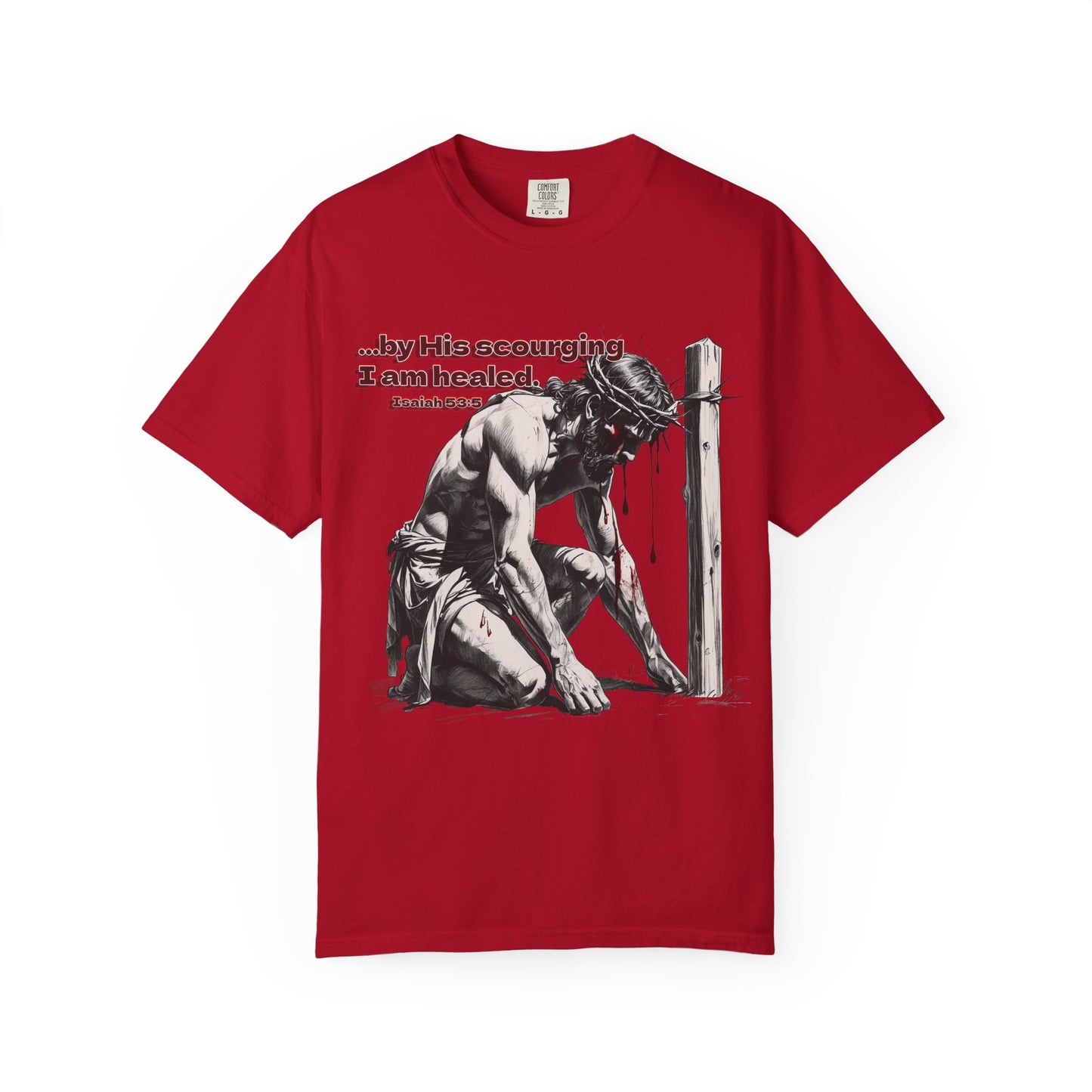 By His Strips Christian T-Shirt | Faith-Inspired Comfort Colors Apparel | Healing Message