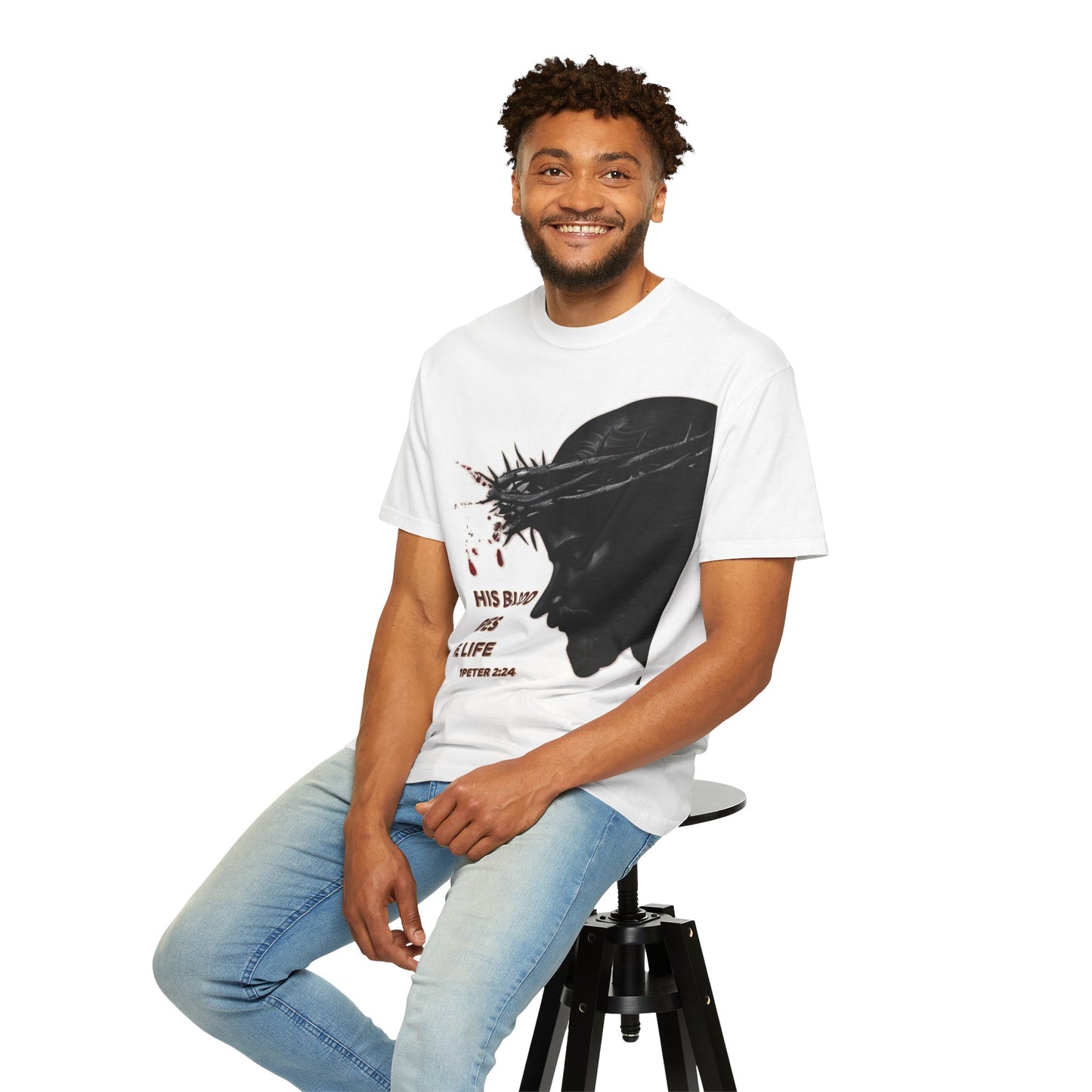 His Blood Gives Me Life Christian T-Shirt | Religious Apparel | Comfort Colors Spiritual Gift