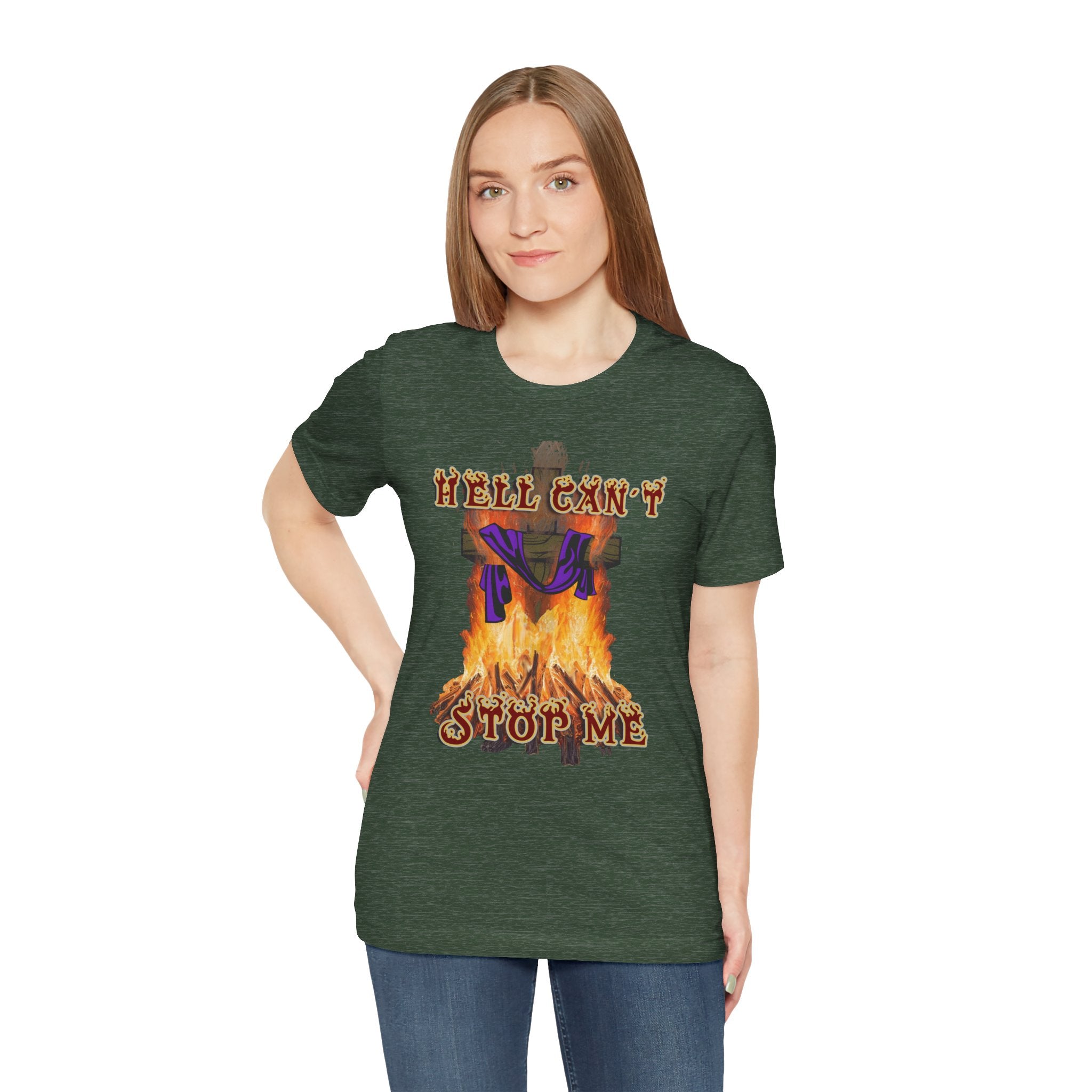 Hell Can't Stop Me –  Nehemiah 9:19 - Faith Over Fire Christian T-Shirt