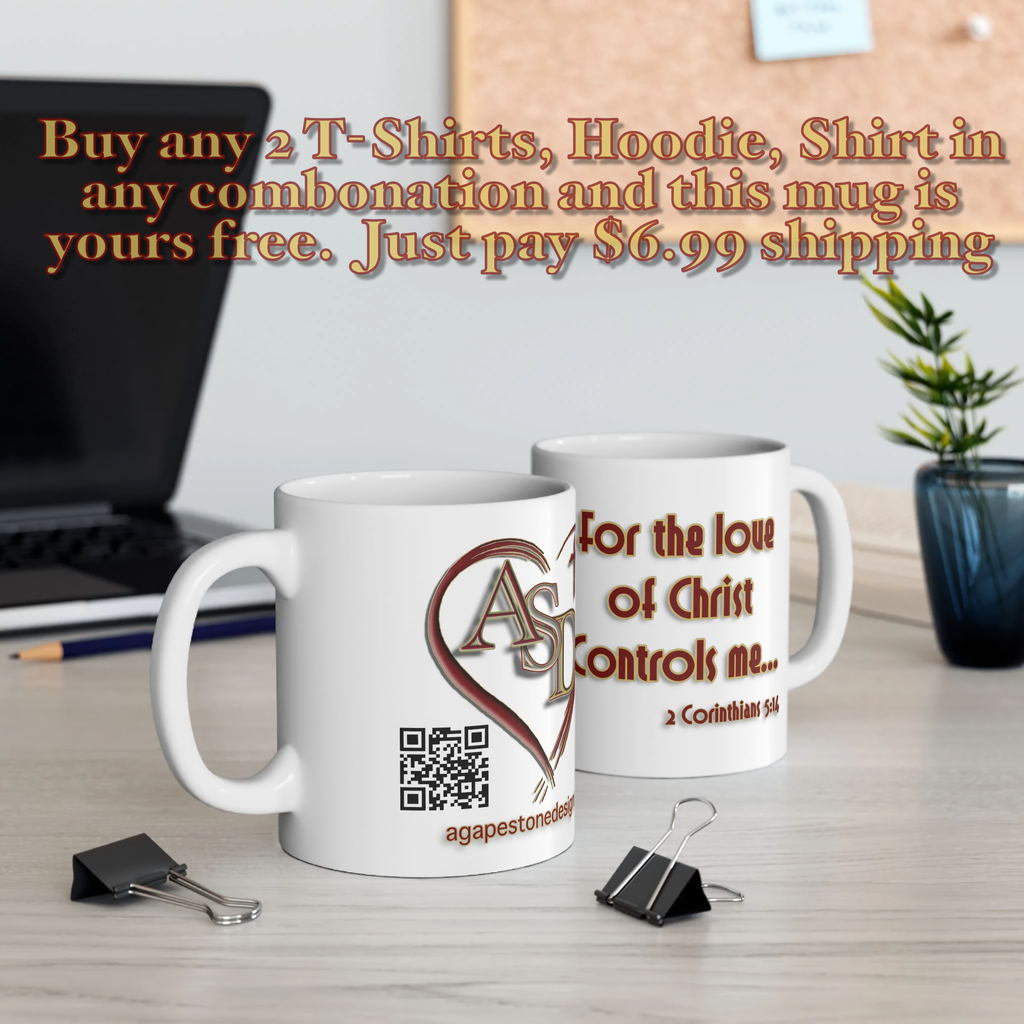 For the Love of Christ Controls Me" Coffee Mug - 2 Corinthians 5:14 | Free with Any 2-Item Purchase