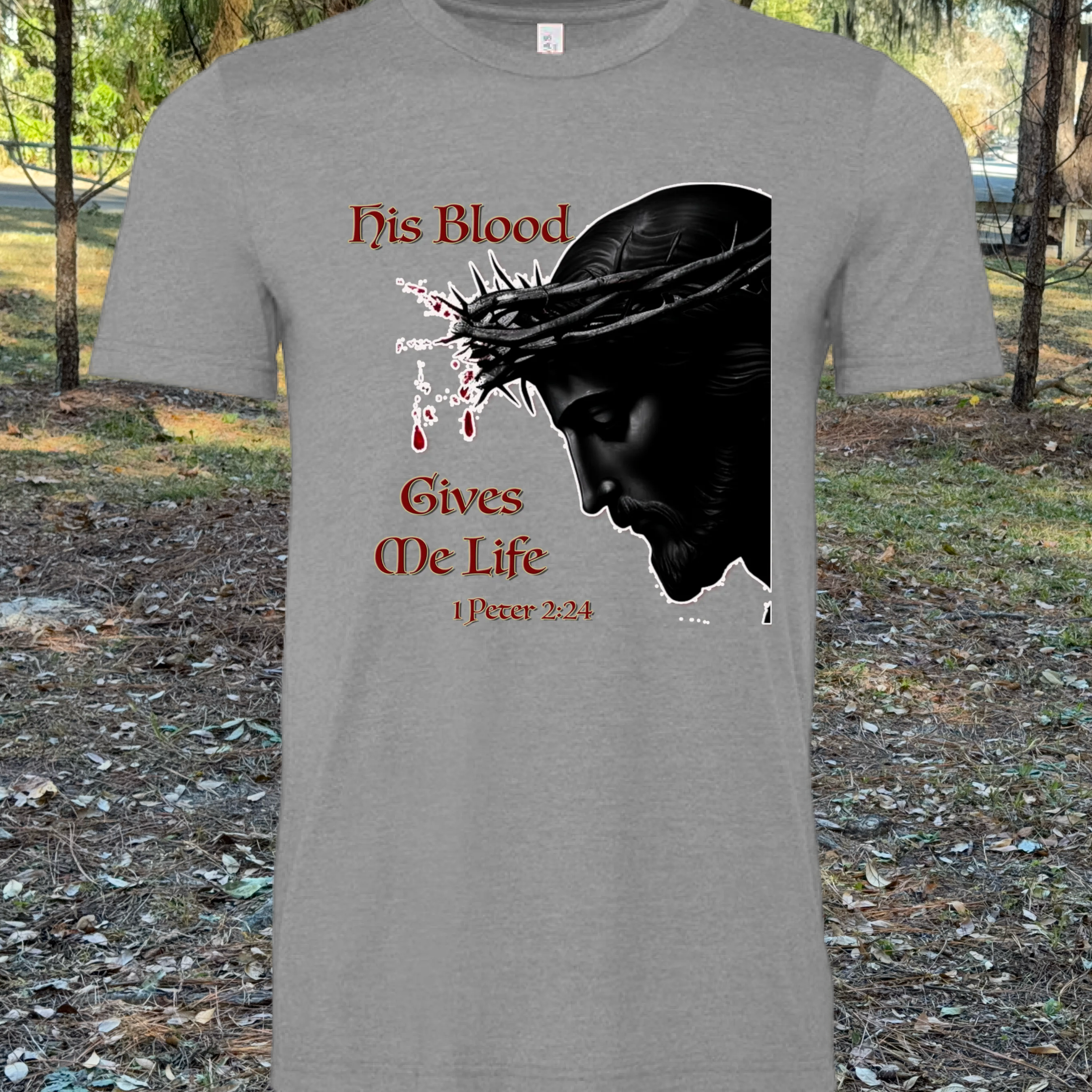 HIS BLOOD GIVES LIFE T-SHIRT - ROMANS 8 REDEMPTION APPAREL(IS)