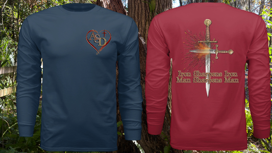 Iron Sharpens Iron | Christian Long Sleeve Shirt| Proverbs 27:17